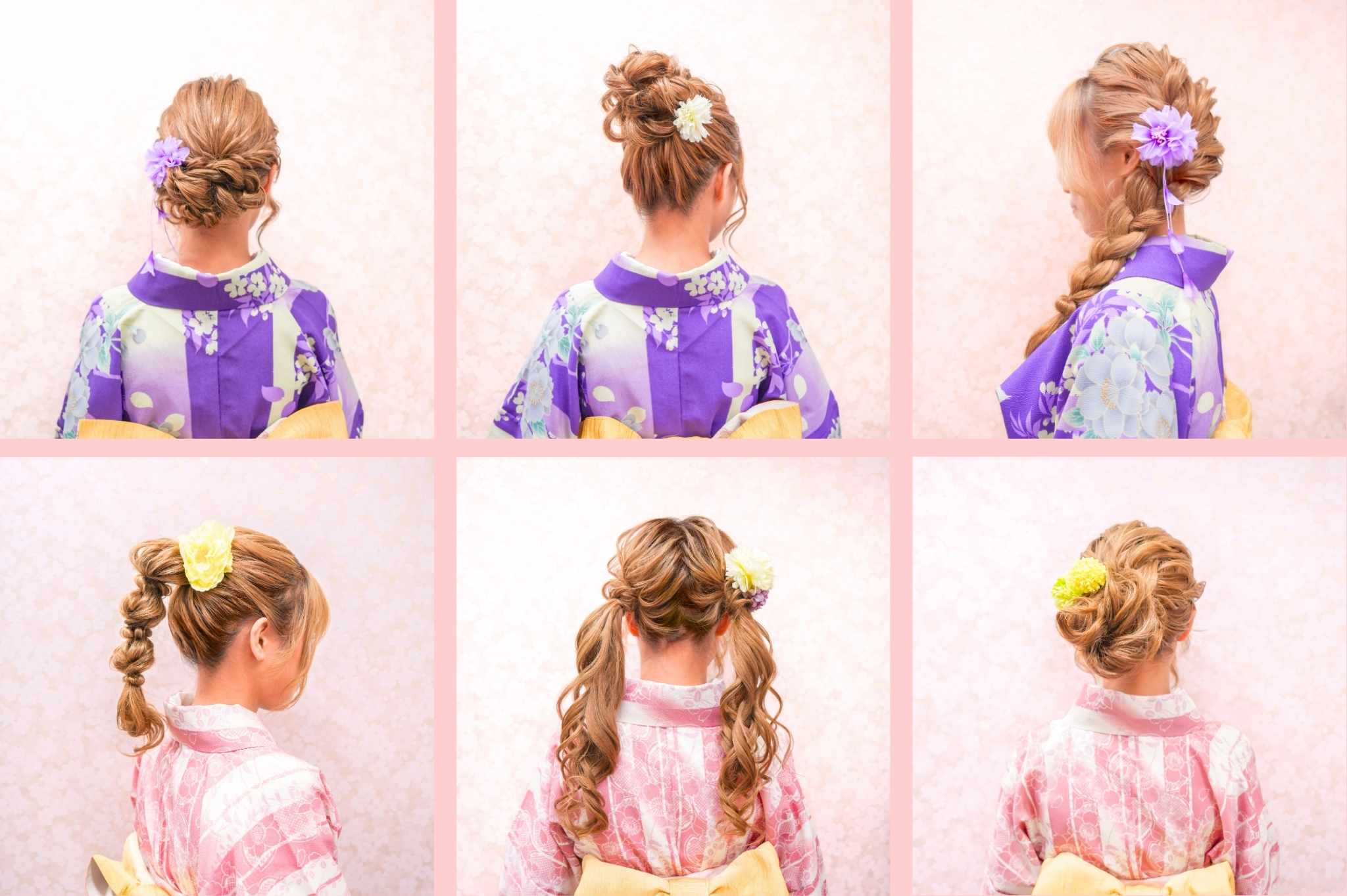 日本髮型師會精心設計各種髮型,如盤發和編髮等,讓和服造型更加出彩,打造出更顯美麗的頭髮造型。 日本髮型師會精心設計各種髮型,如盤發和編髮等,讓和服造型更加出彩,打造出更顯美麗的頭髮造型。