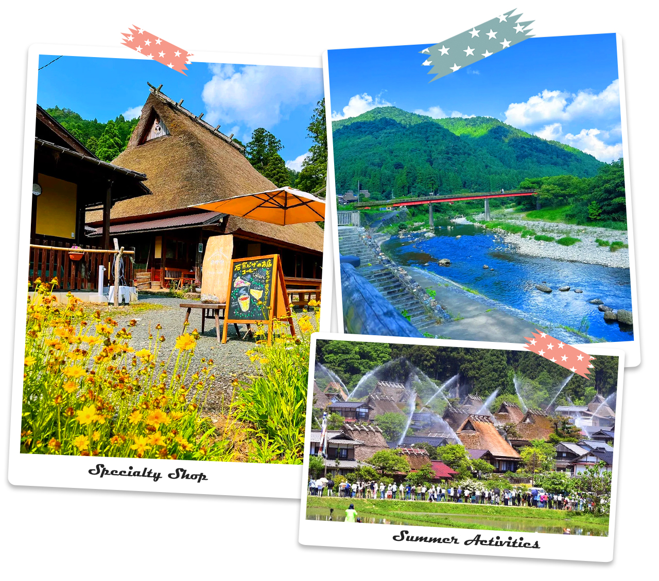 The scenery of each season is different. You can enjoy cherry blossoms in spring, escape the heat in summer, view red leaves in autumn, and watch snow lanterns in winter. Each season is as beautiful as a fairy tale world.