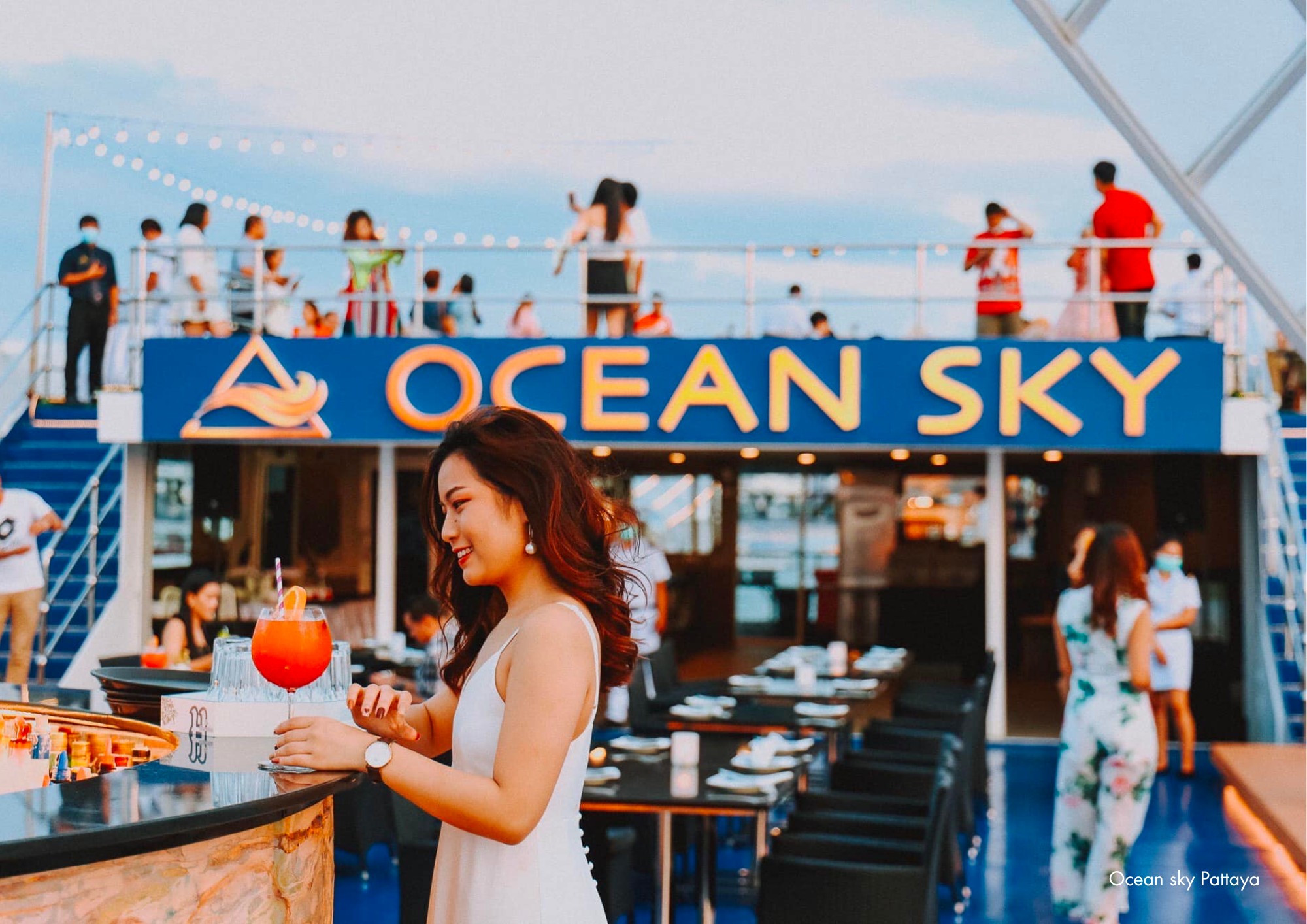 Pattaya illusion evening night and ocean sky