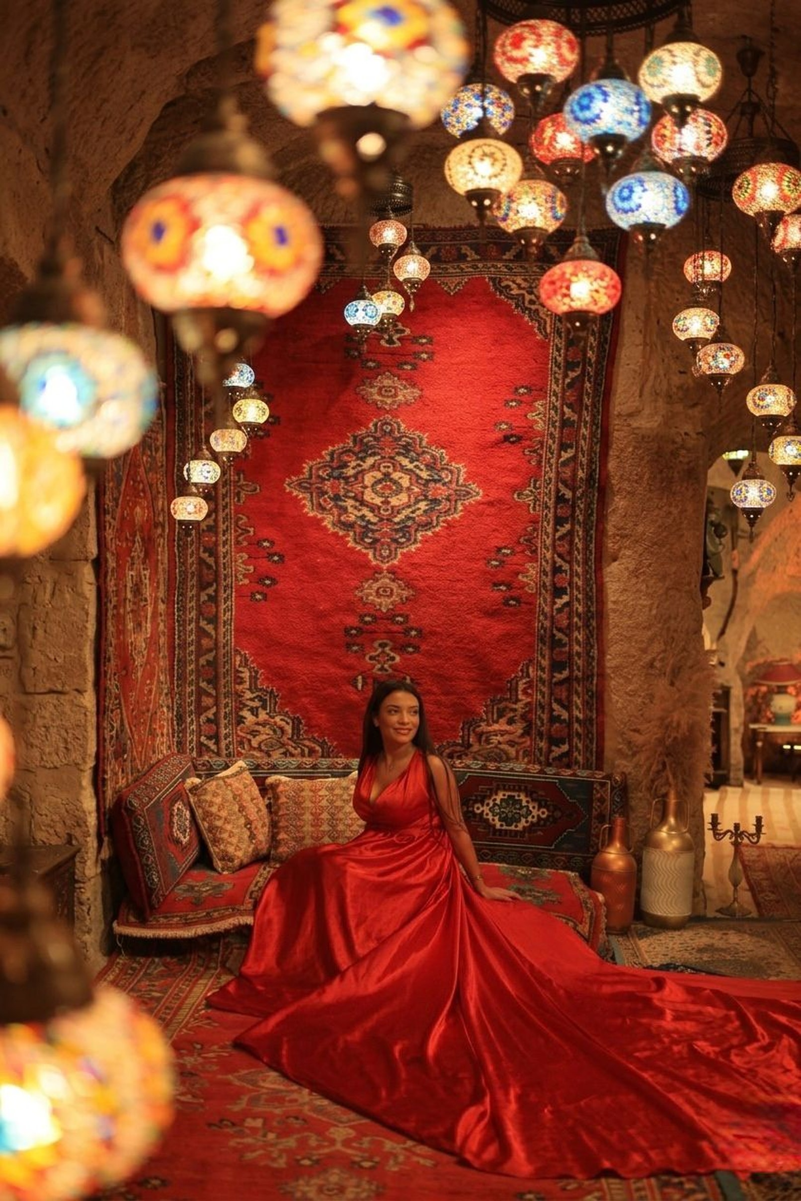 Cappadocia Turkish Carpet House Photoshoot with Flying Dress