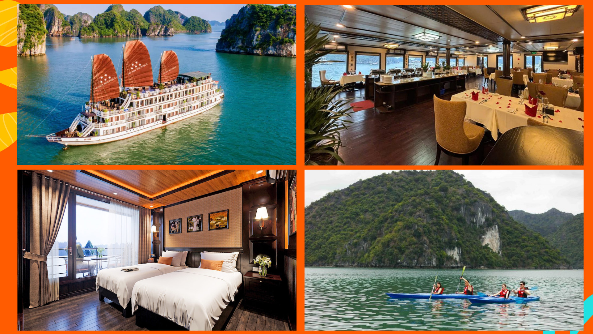 【路線2】下龍灣2天1夜遊輪之旅（五星級Arcady Boutique Cruise）