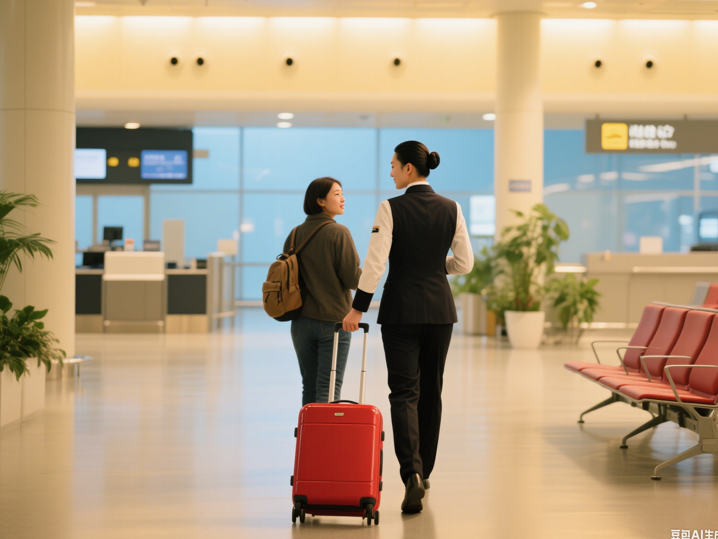 Accompany guests to the boarding gate