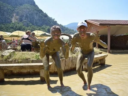 Enjoying  a mud bath in Marmaris