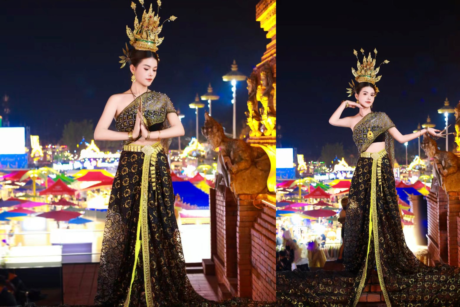 配飾細節拉滿儀式感,手工編織腰帶、古法打造的銀飾、金箔刺繡首飾、雞蛋花髮飾隨心搭 配飾細節拉滿儀式感,手工編織腰帶、古法打造的銀飾、金箔刺繡首飾、雞蛋花髮飾隨心搭