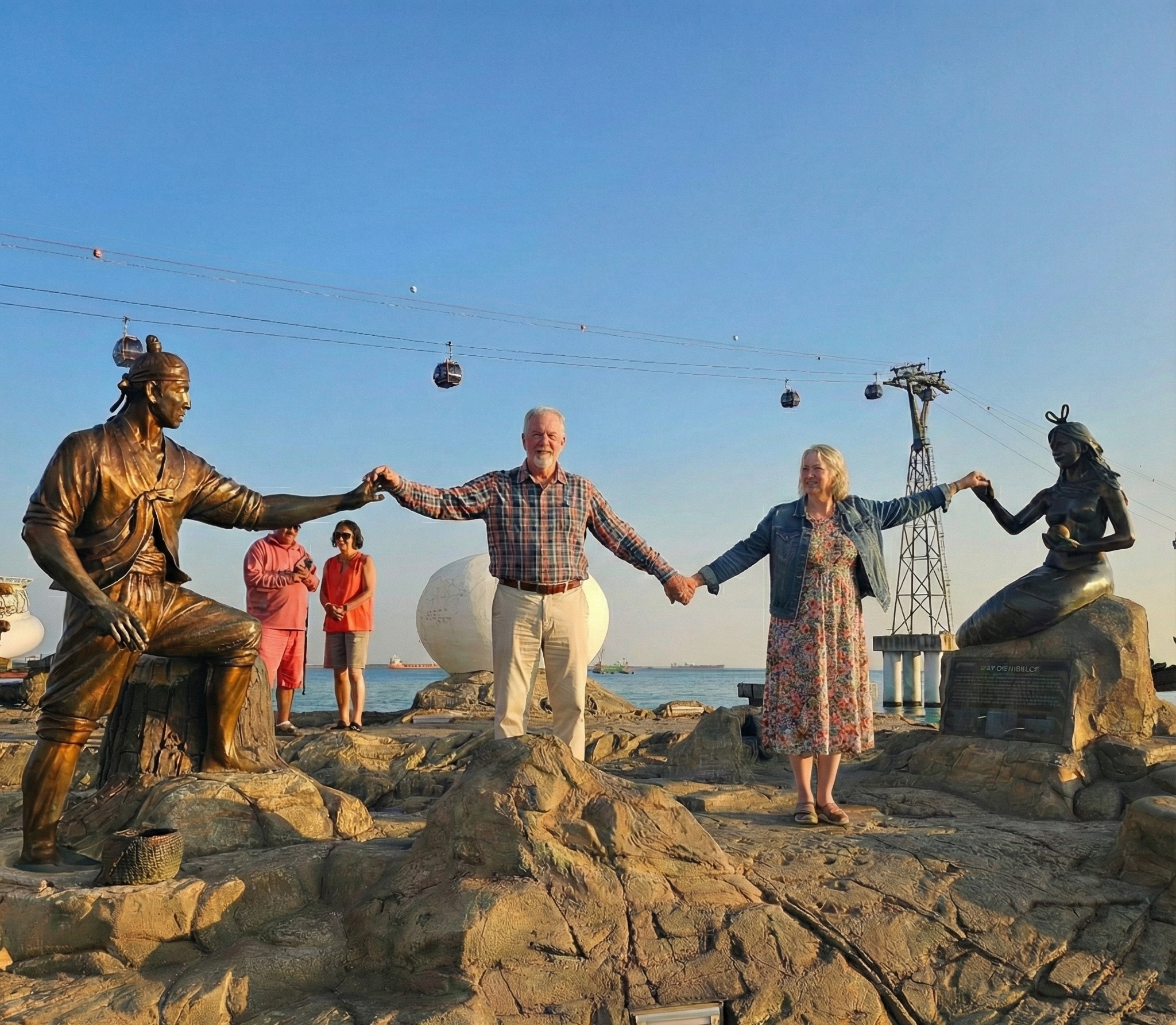 未搭乘纜車的旅客，將在松島海灘附近沿著海岸線進行徒步旅行。