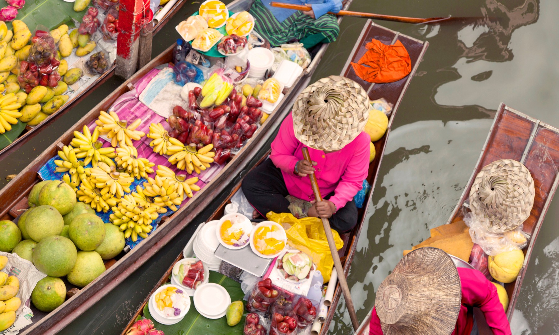 Damnoen Saduak Floating Market Walk + Train Ride at Maeklong Railway Market Tour by Panda Bus