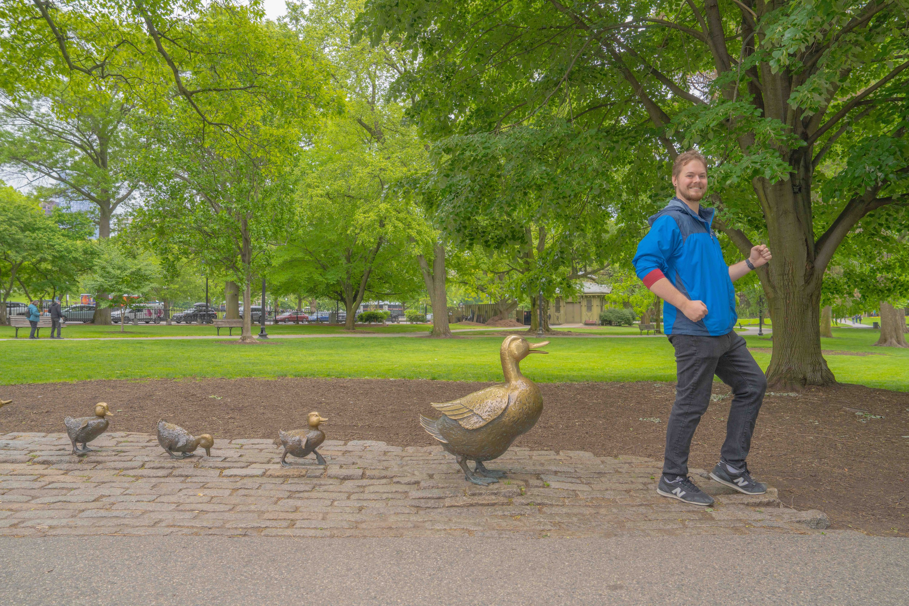 Pose with (or on!) the famous Make Way for Ducklings statues