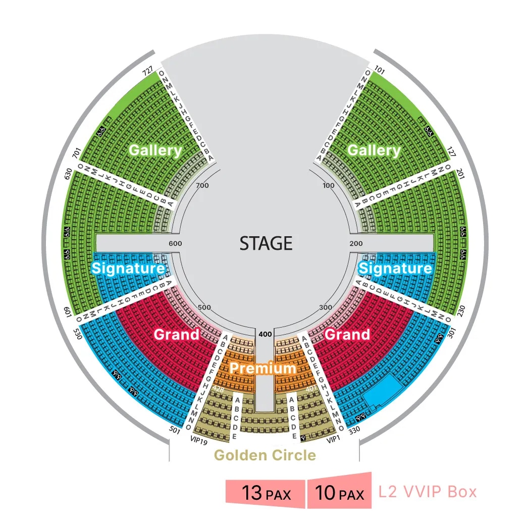 House of Dancing Water Seat Plan