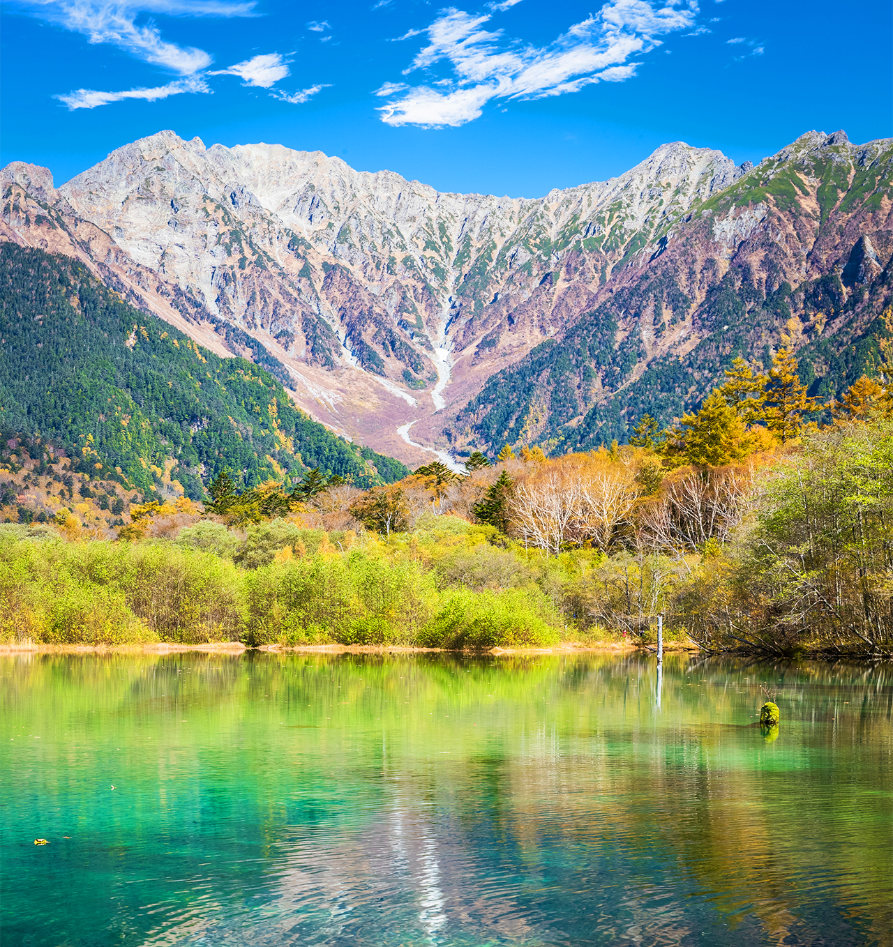 Enjoy the stunning mountain scenery from the best viewing point on the Kamikochi hiking trail