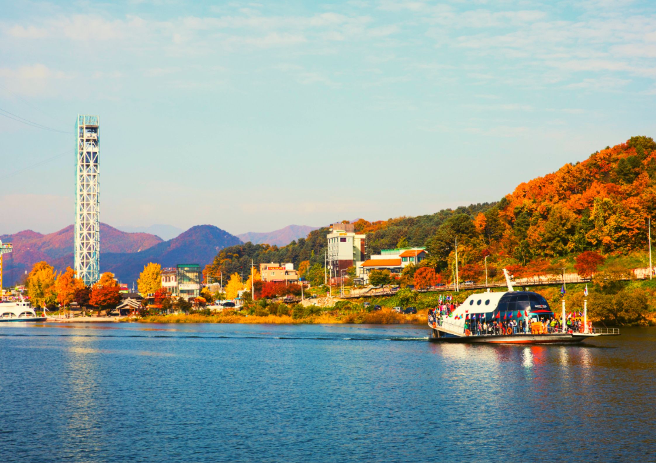 體驗南怡島的自然奇觀，沉浸在它美妙的秋色中。南怡島是韓國百大景點之一，也是韓劇的熱門取景地。逃離首爾的喧囂，踏入南怡島的奇幻世界，這裡是韓國最美麗、最受歡迎的景點之一。