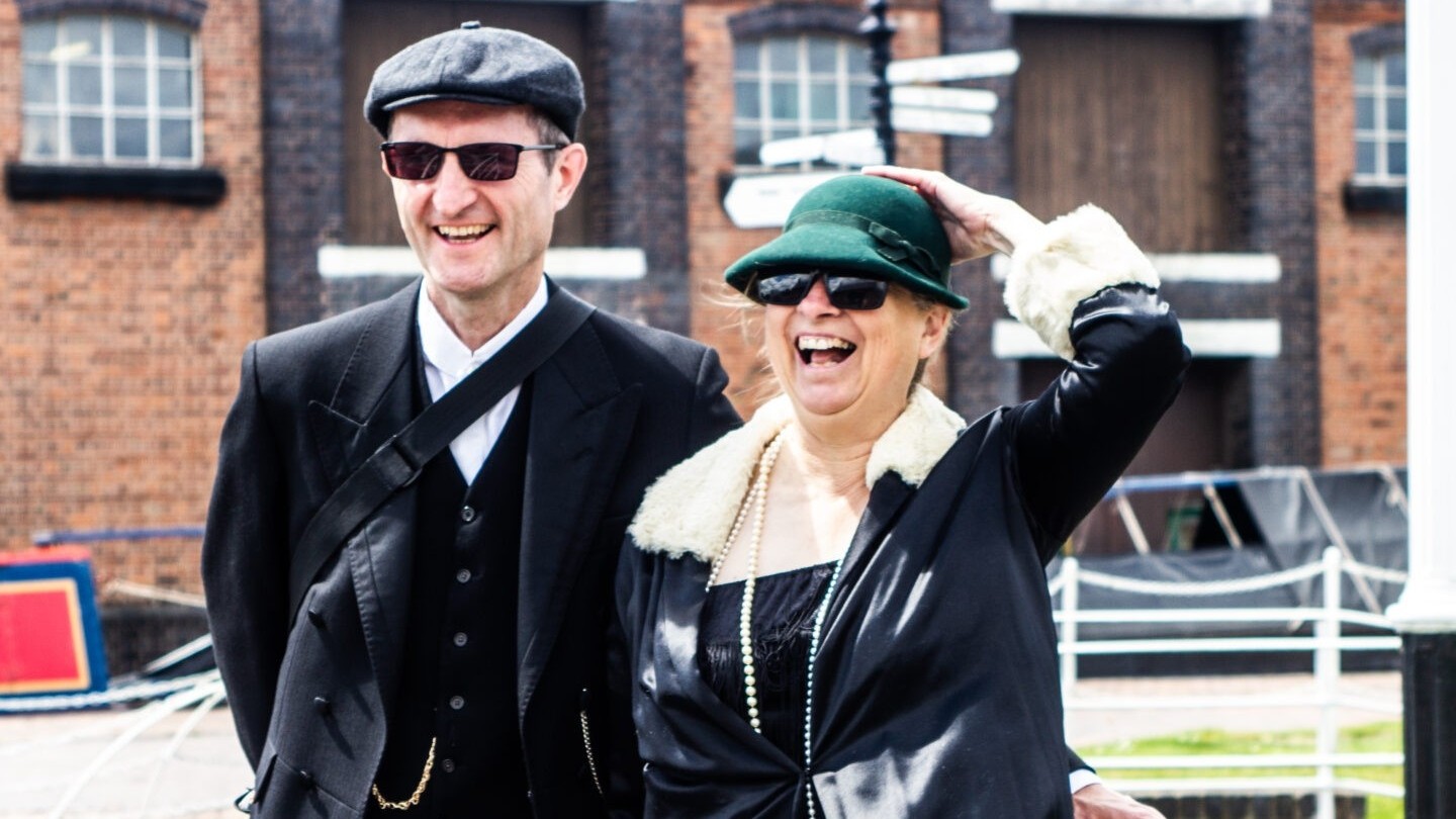 Dressed in true Shelby style, laughing through Liverpool’s Peaky Blinders streets