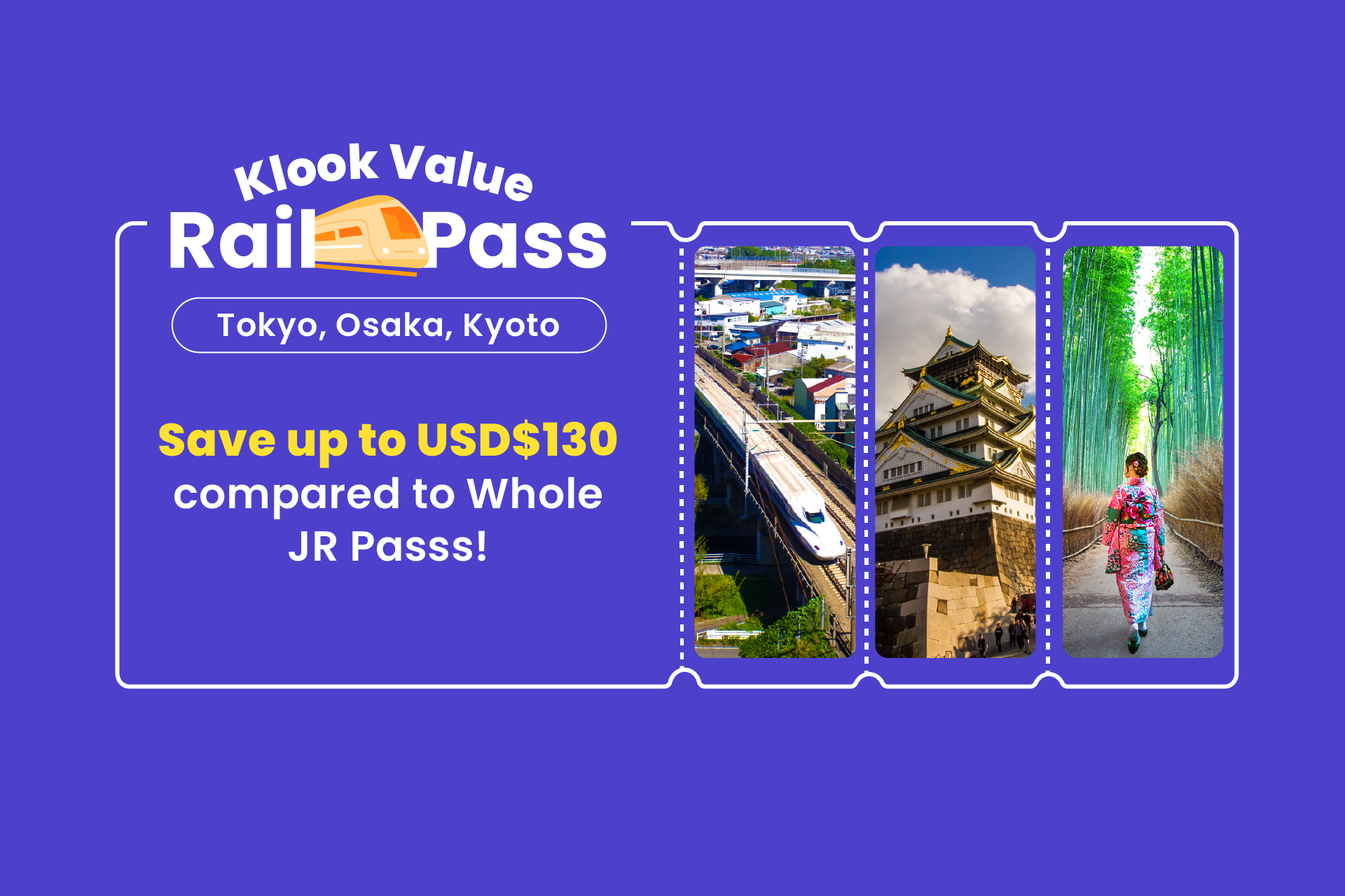 Klook Value Rail Pass: Tokyo, Osaka, Kyoto Edition