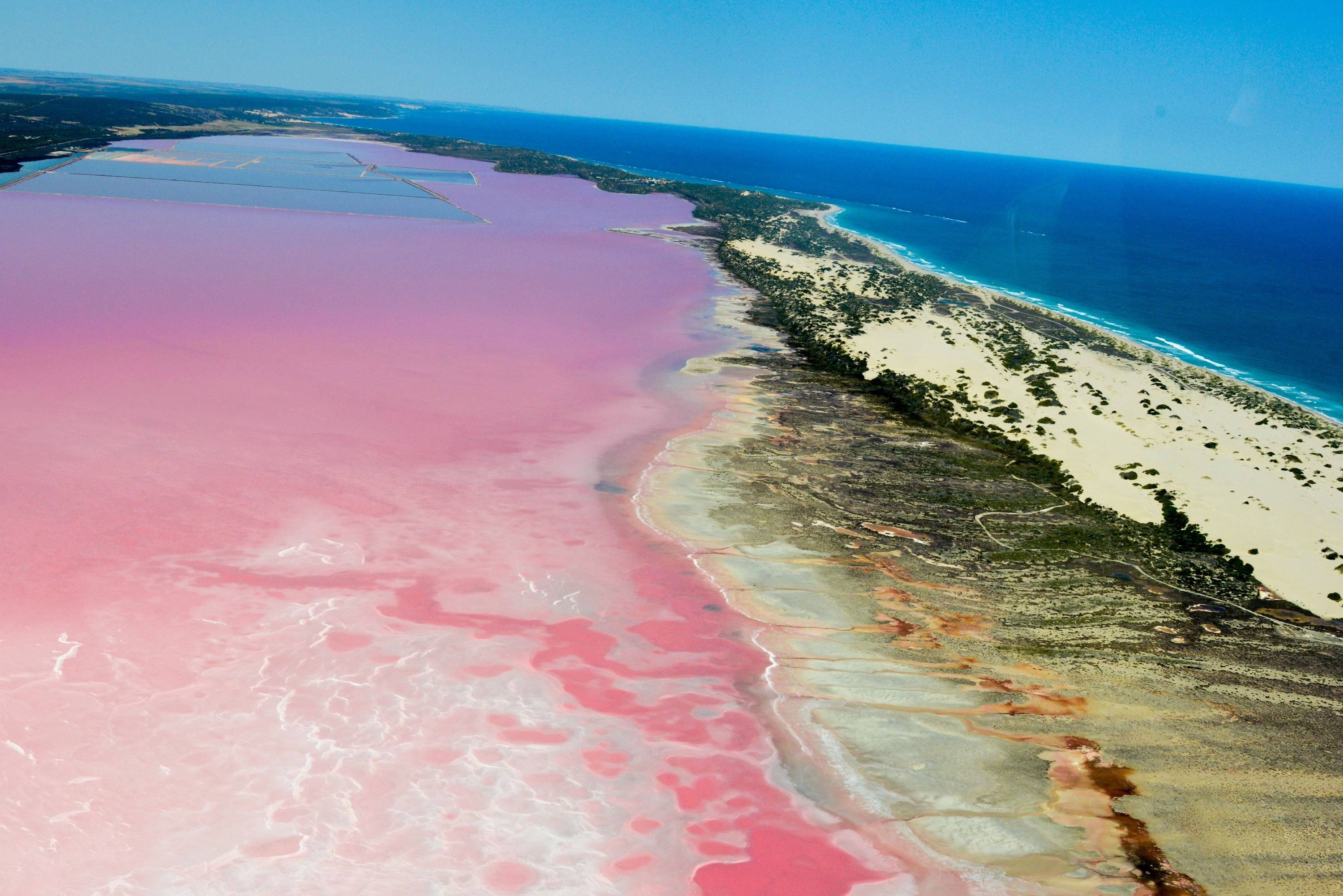 Hutt Lagoon Pink Lake Scenic Flight Experience from Geraldton