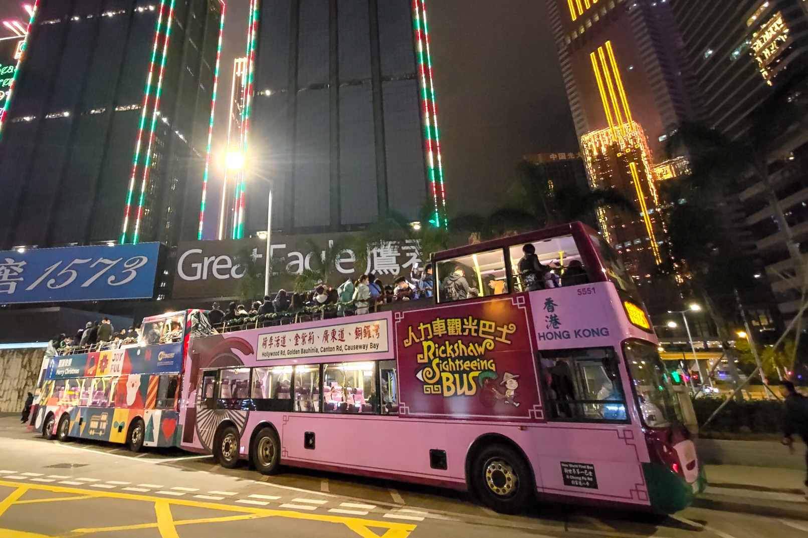 人力車觀光巴士 - 開篷雙層巴士夜景遊