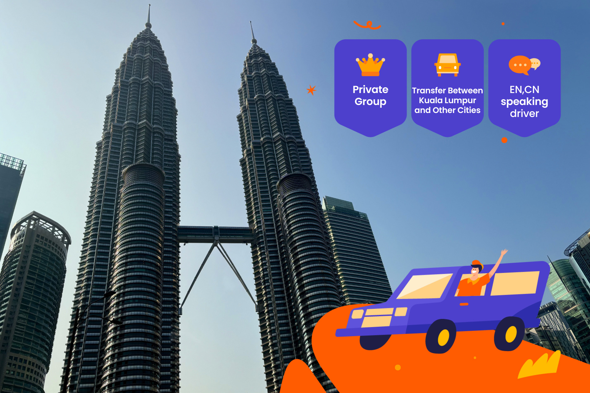 Private Transfer for Kuala Lumpur, Malacca & More