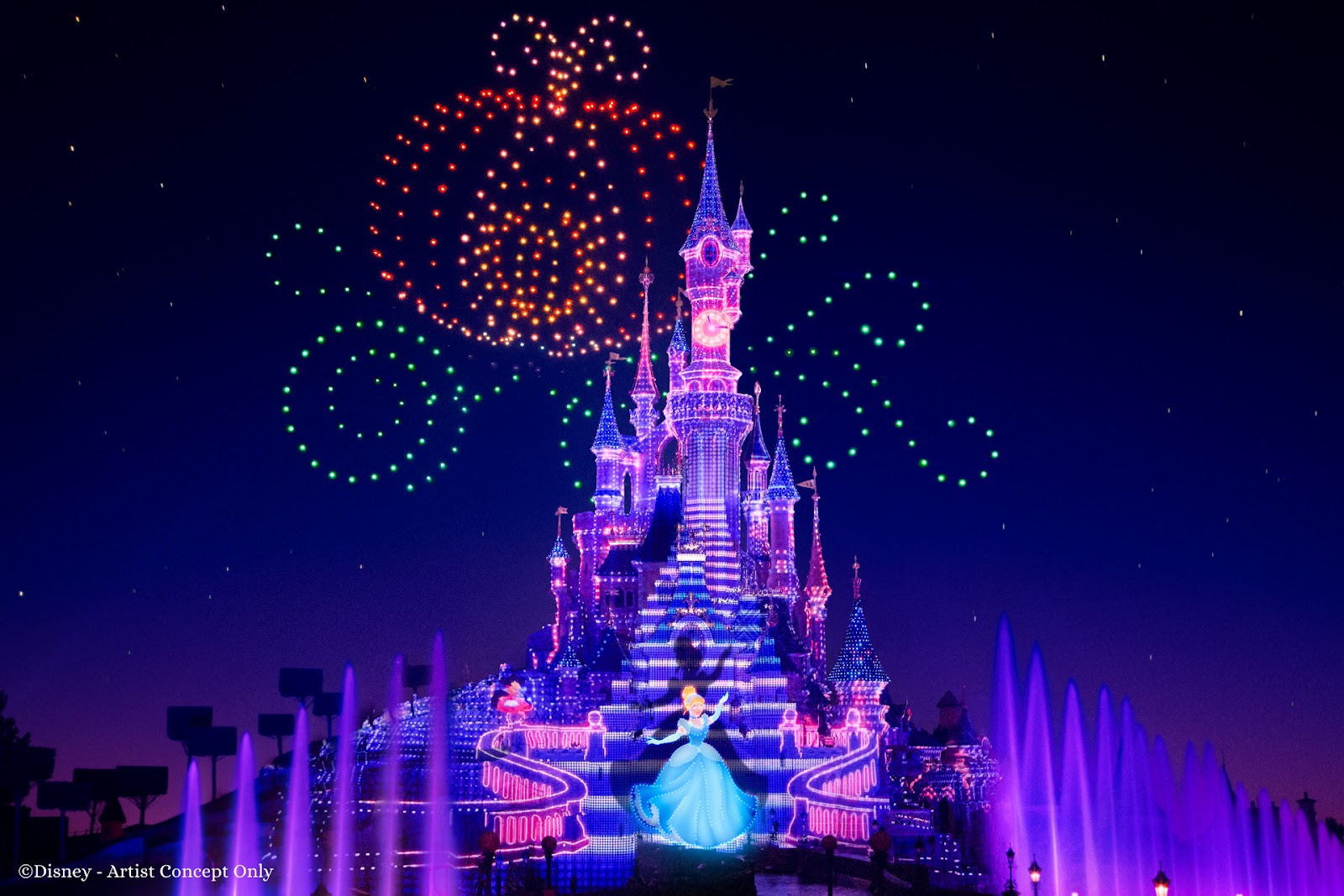 Cinderella themed light show