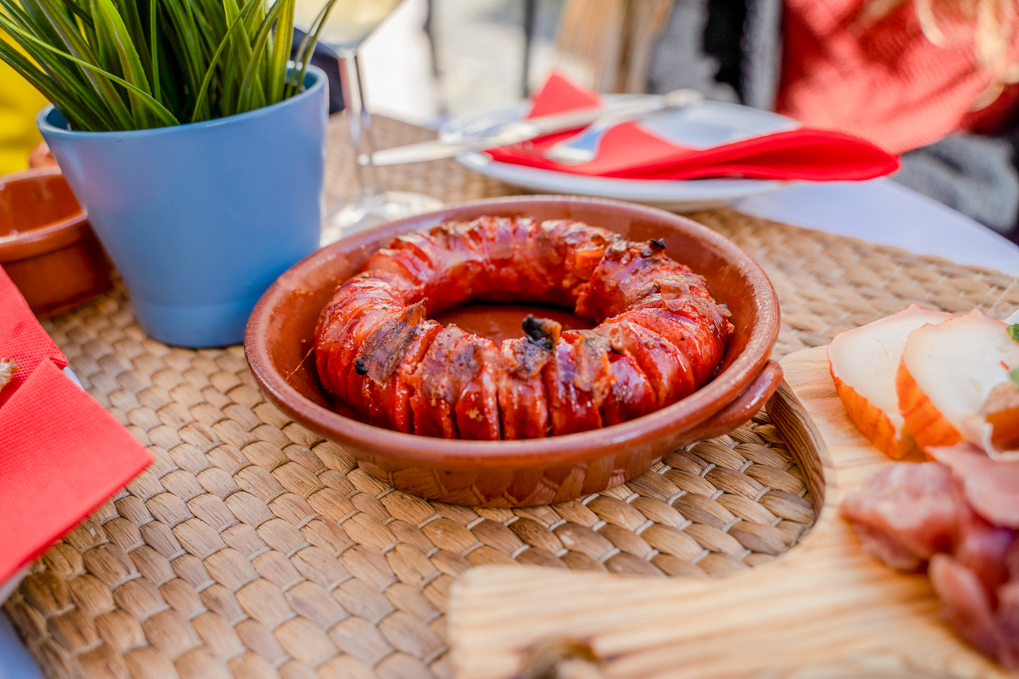 Segway Lisbon Guided Food Tour in Lisbon. Grilled Portuguese chorizo, a traditional delicacy.
