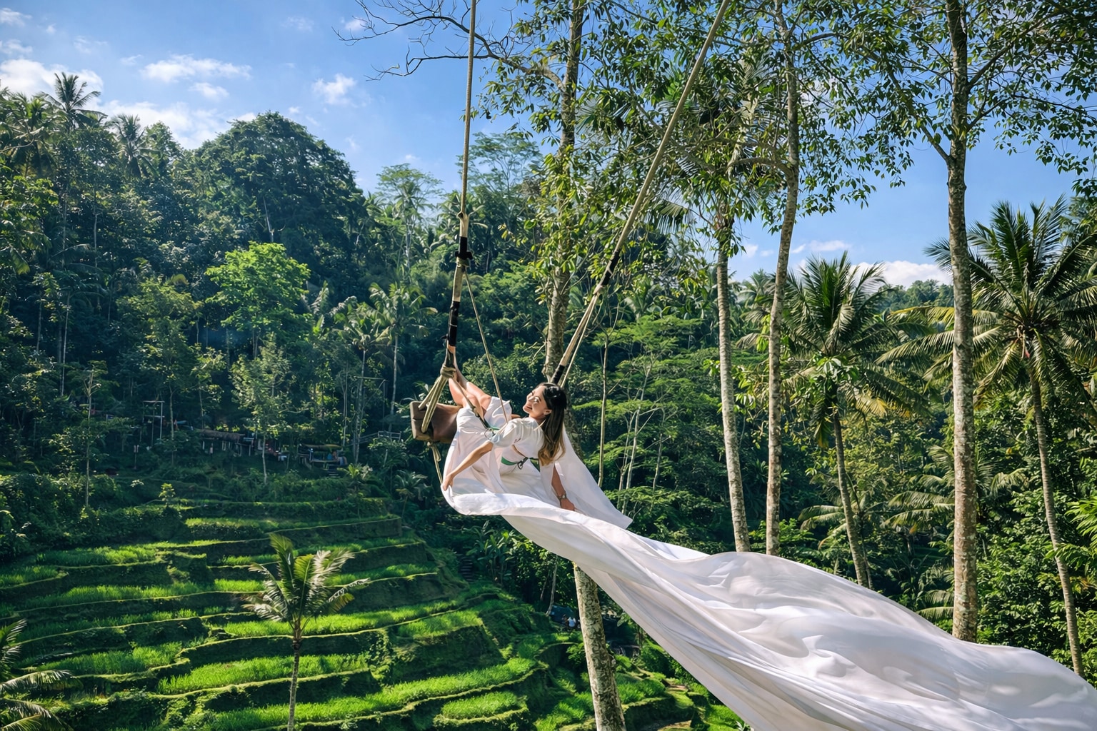 在體驗標誌性的叢林秋千時,拍攝適合發到Instagram的照片 在體驗標誌性的叢林秋千時,拍攝適合發到Instagram的照片