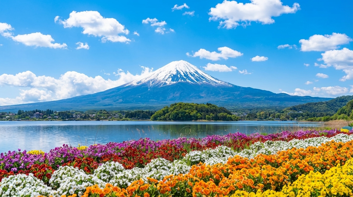 四季景色變化豐富，春賞櫻花、夏觀湖光、秋看紅葉、冬覽雪景，隨手一拍都是明信片級美景。
