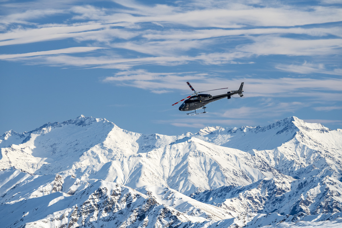 Snow Landing Helicopter in Queenstown