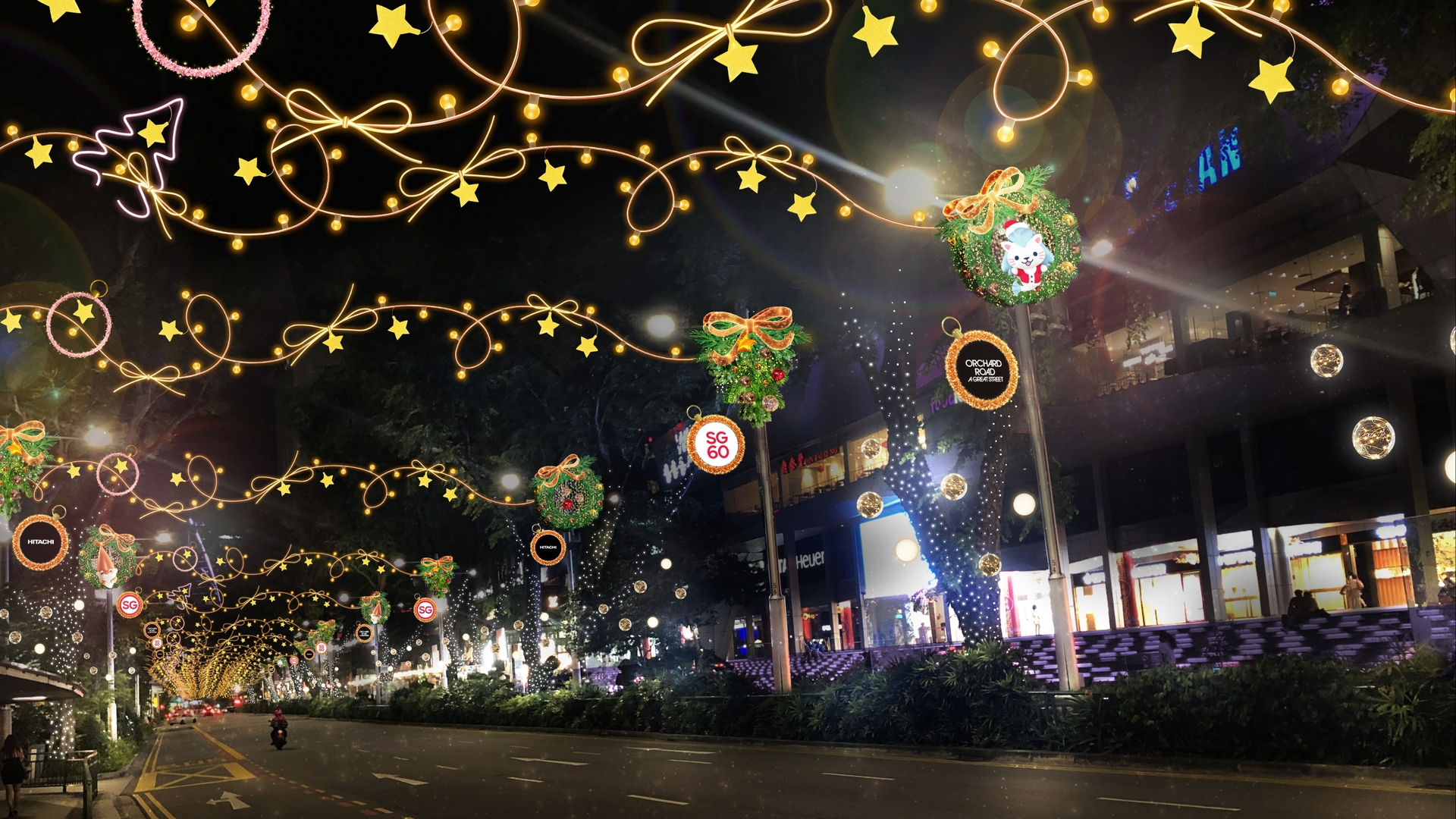 The celebration lights begin at Tanglin Road - offering the first glimpse of a communal spirit along the 3.1km
of lights.