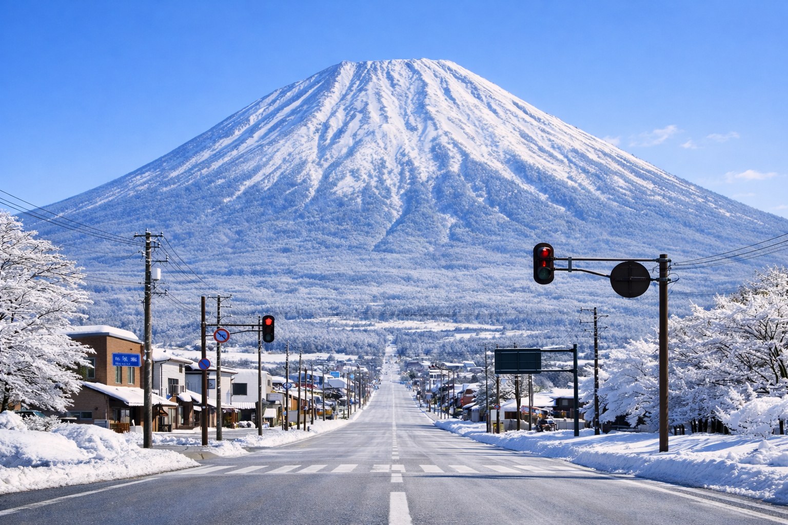 是拍攝“蝦夷富士”冬景的經典位置。 是拍攝“蝦夷富士”冬景的經典位置。