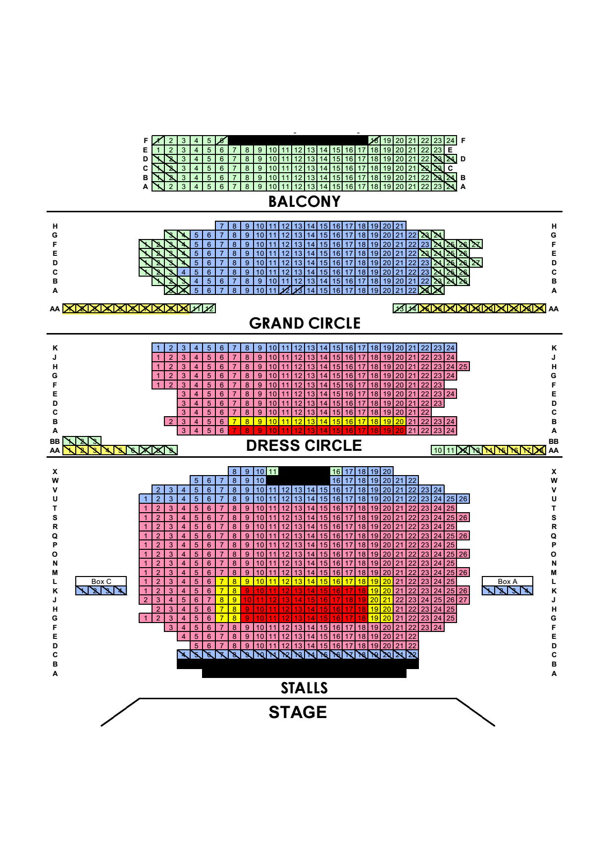 Novello Theatre Seating Plan