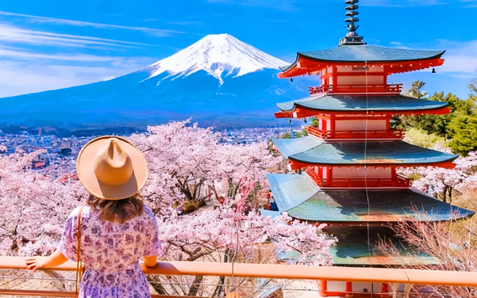 Classic Mt. Fuji Tour | Arakurayama Sengen Park / Mt. Fuji 5th Station Oshino Hakkai & Gotemba Premium Outlets / Hot Spring Day Trip | Departing from Tokyo/Shinjuku