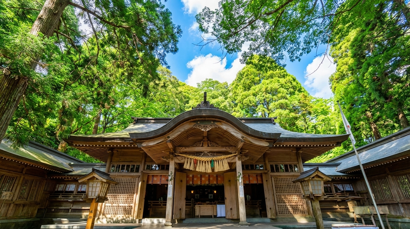 高千穗神社是位於日本宮崎縣高千穗町的一座歷史悠久的神社,約1900年前由垂仁天皇創建,作為高千穗鄉八十八社的總社而備受尊崇。 高千穗神社是位於日本宮崎縣高千穗町的一座歷史悠久的神社,約1900年前由垂仁天皇創建,作為高千穗鄉八十八社的總社而備受尊崇。