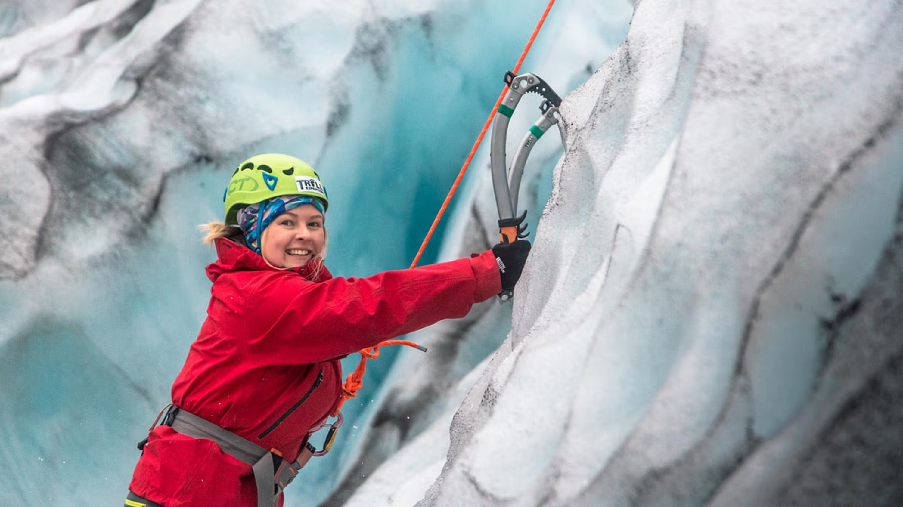 Deep blue ice formations create a magical landscape, perfect for an unforgettable photo stop