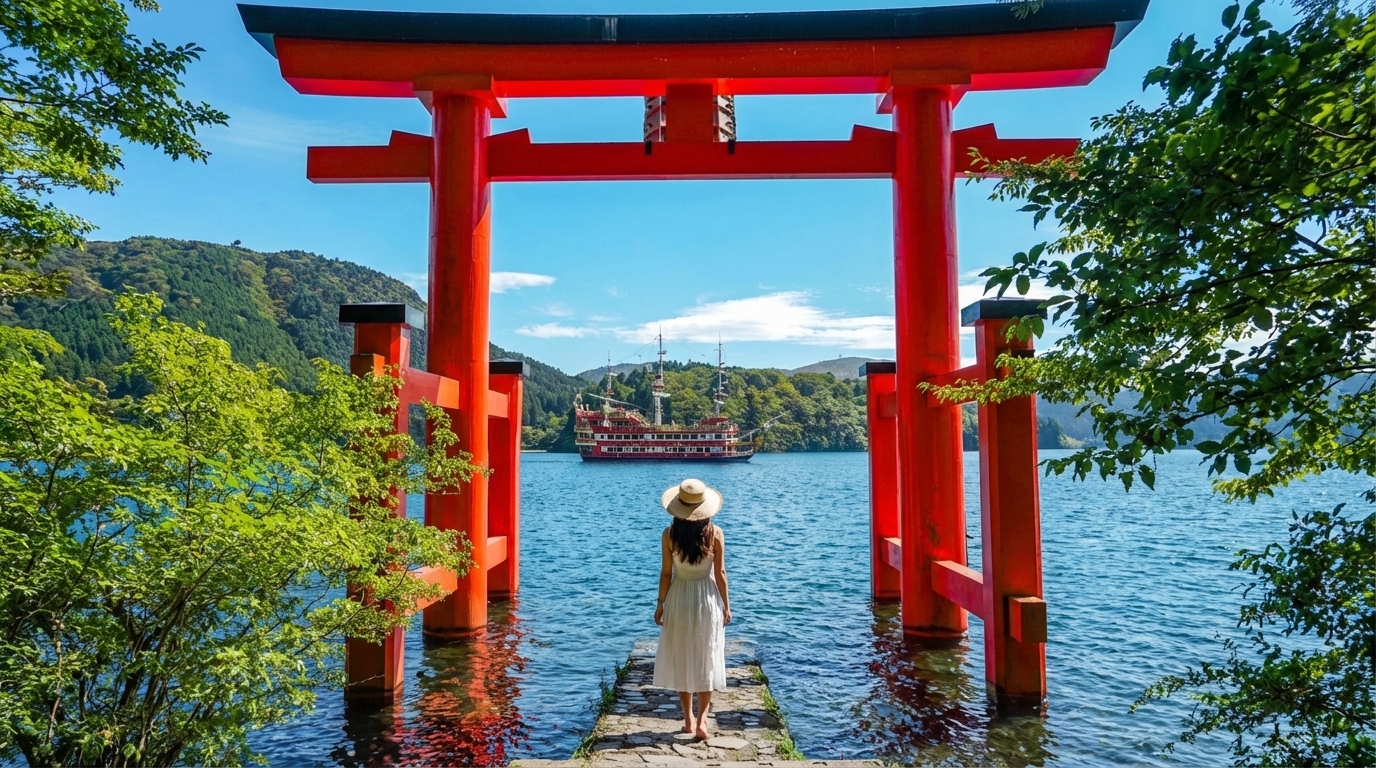 水上鳥居:"佇立水中的硃紅鳥居,定格海天之間的神秘瞬間,感受神明與自然的雙重震撼。" 水上鳥居:"佇立水中的硃紅鳥居,定格海天之間的神秘瞬間,感受神明與自然的雙重震撼。"