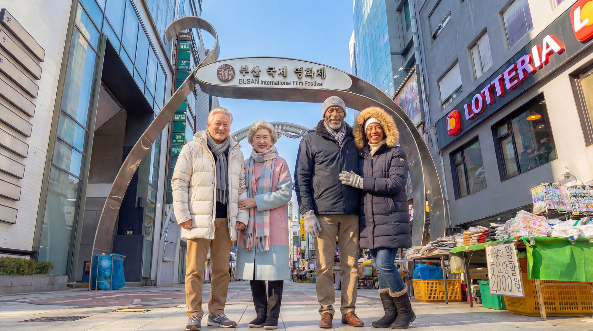 行程 4. BIFF 廣場：釜山國際電影節的發源地。這裡曾是歷史悠久的電影街區，如今已成為熱鬧的中心，擁有眾多名人手印和著名的街頭美食。