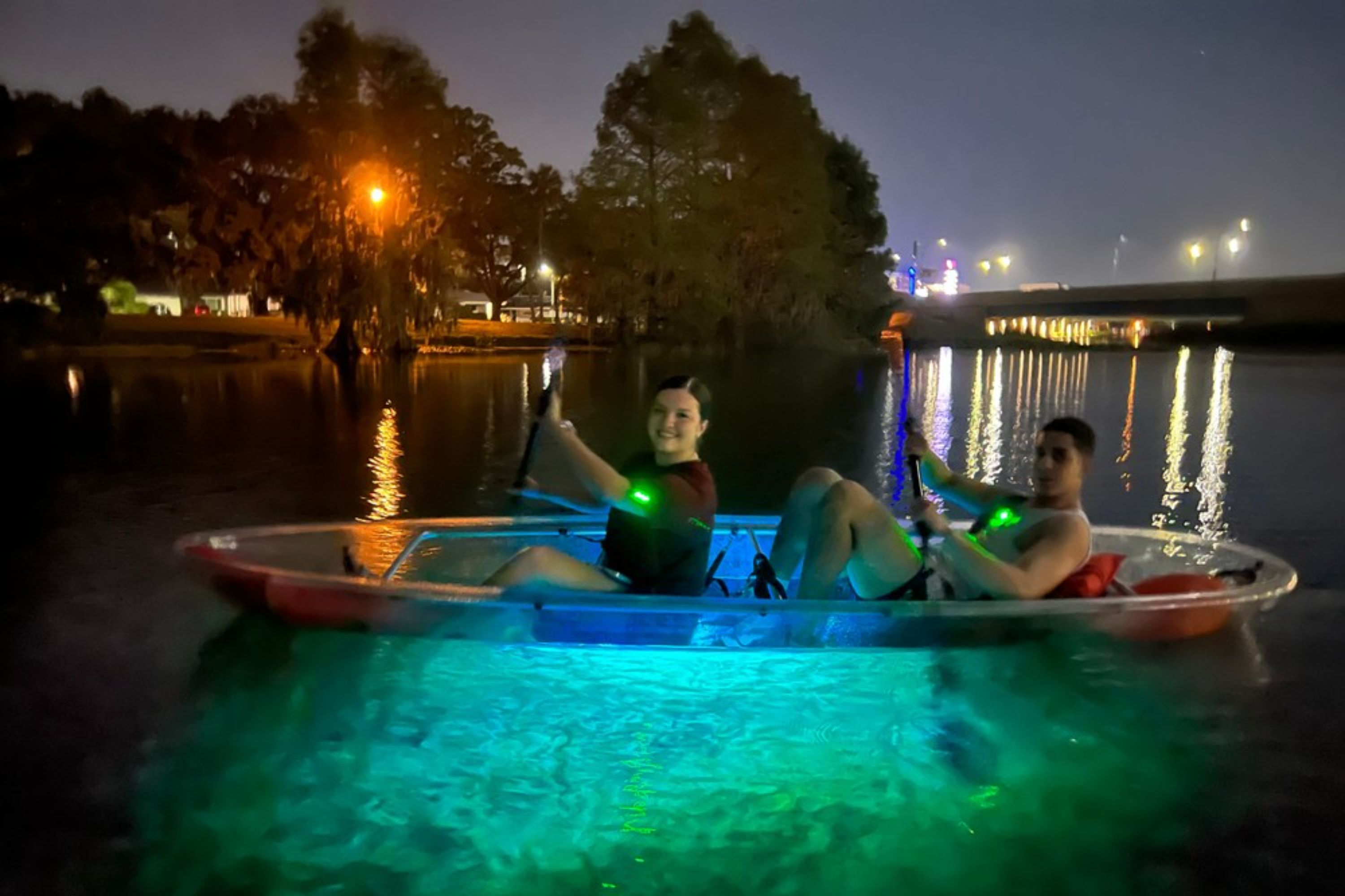 奧蘭多夜晚 LED 透明獨木舟或立式划槳體驗