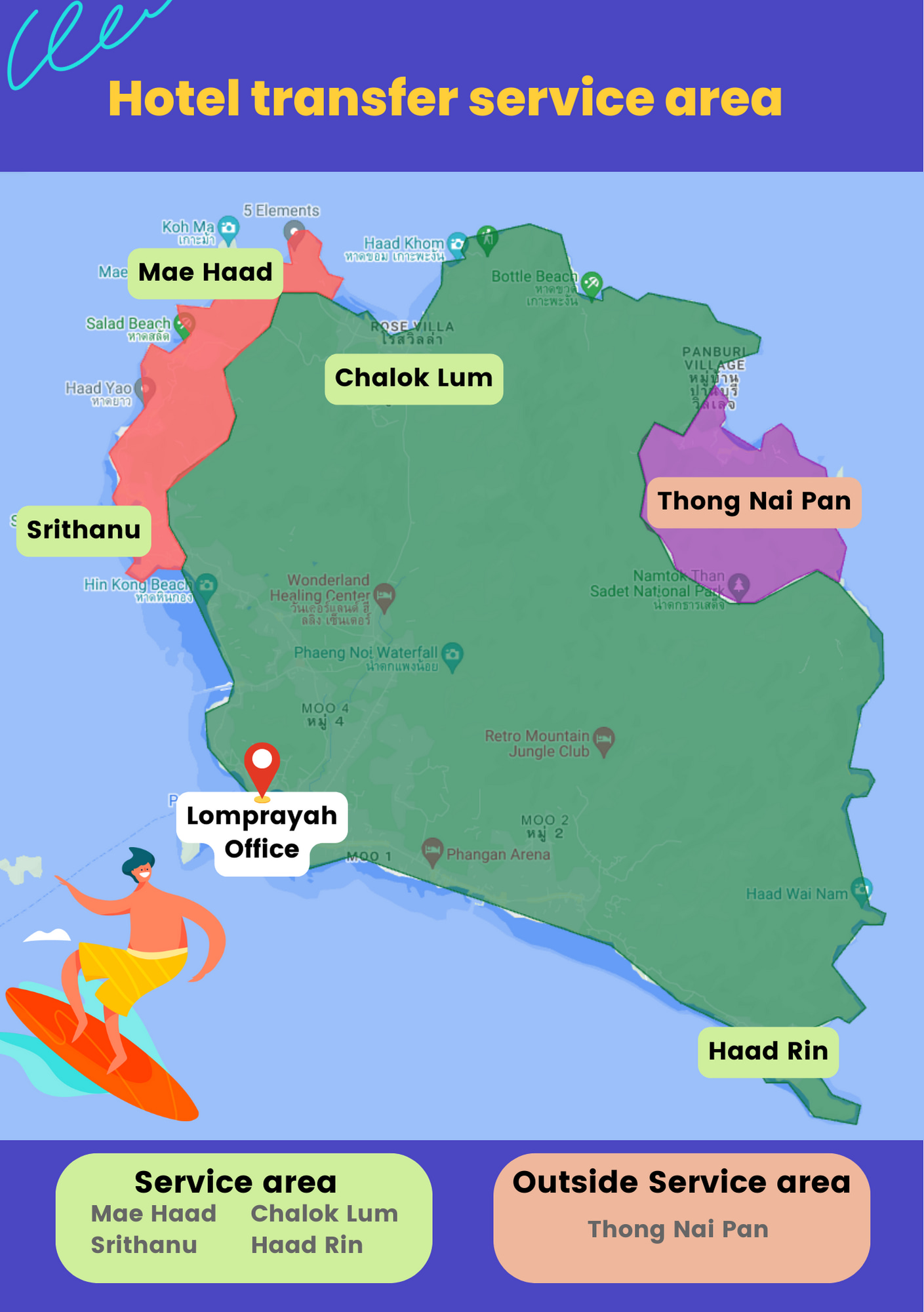 Koh Phangan hotel service area