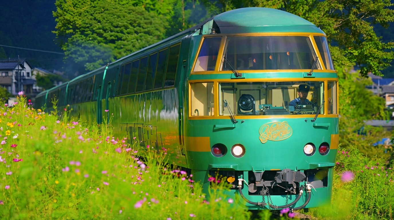 最後，我們將搭乘由布院之森觀光列車，綠皮木質車廂，大窗賞景，一路舒適返回博多。