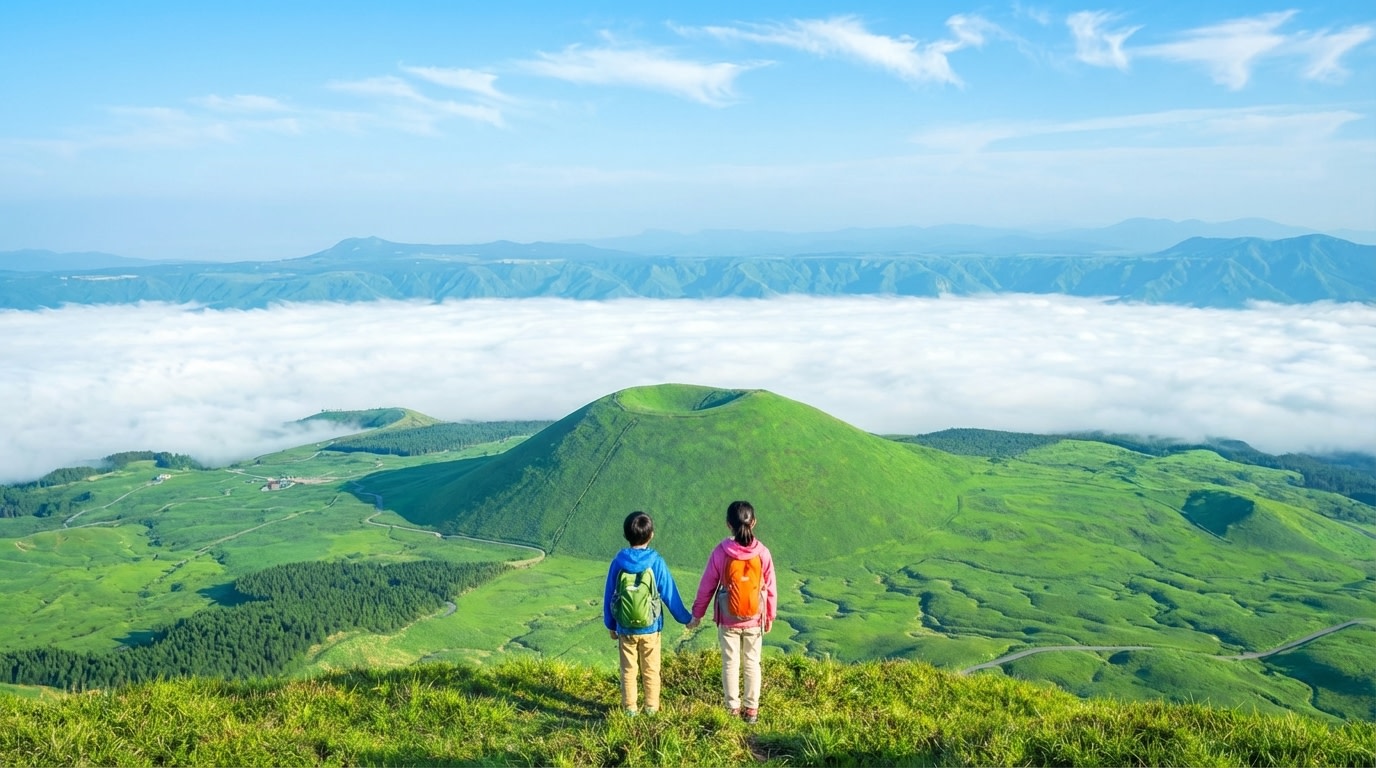 규슈 1일 투어: 카미시키미 쿠마노 신사 & 아소산 (셔틀버스 포함) & 구로카와 온천 (중국어/영어 가이드, 후쿠오카/구마모토 출발)