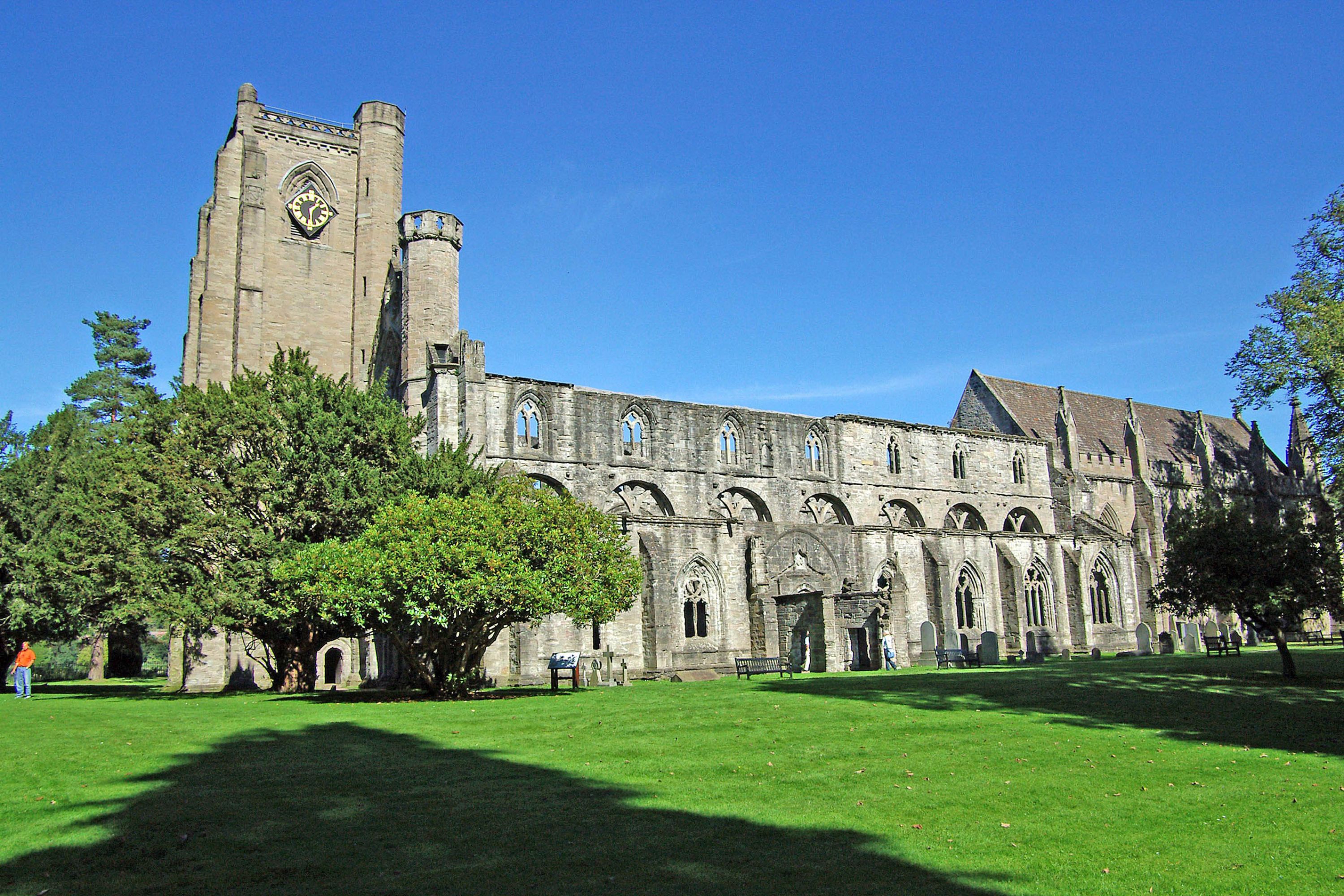 Visit the historic Dunkeld Cathedral, a picturesque landmark overlooking the River Tay