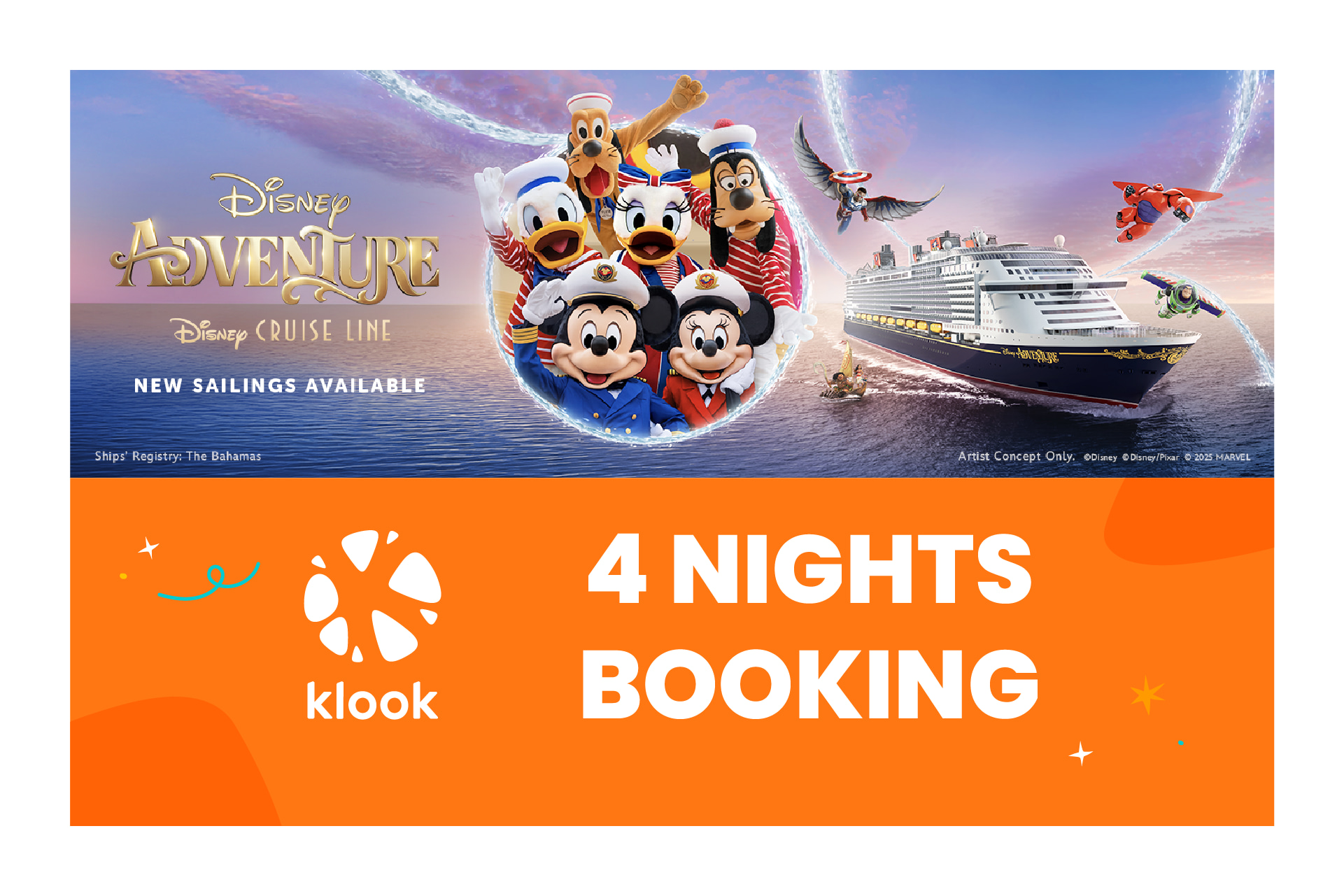 Pelayaran Disney Adventure 4 Malam dari Singapura