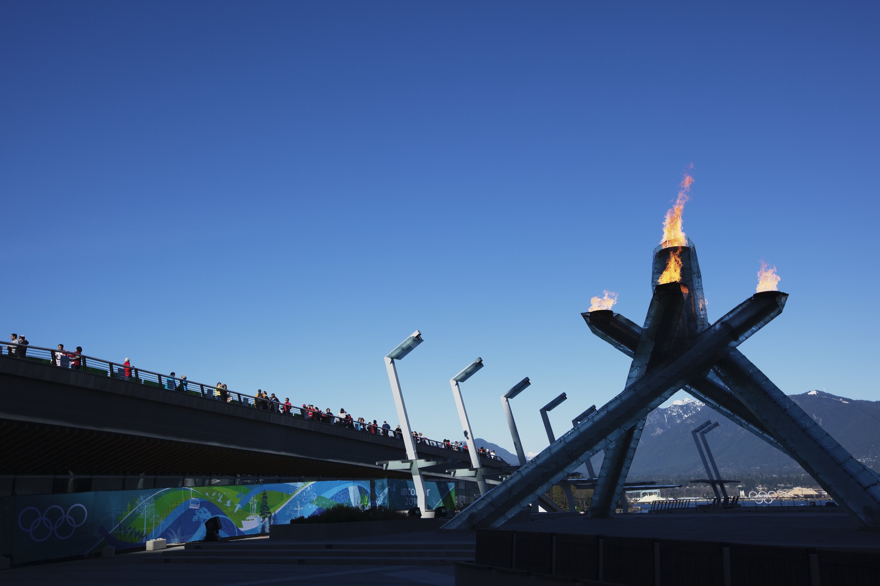 Marvel at the Vancouver Olympic Cauldron, symbolizing the spirit of the 2010 Winter Games"