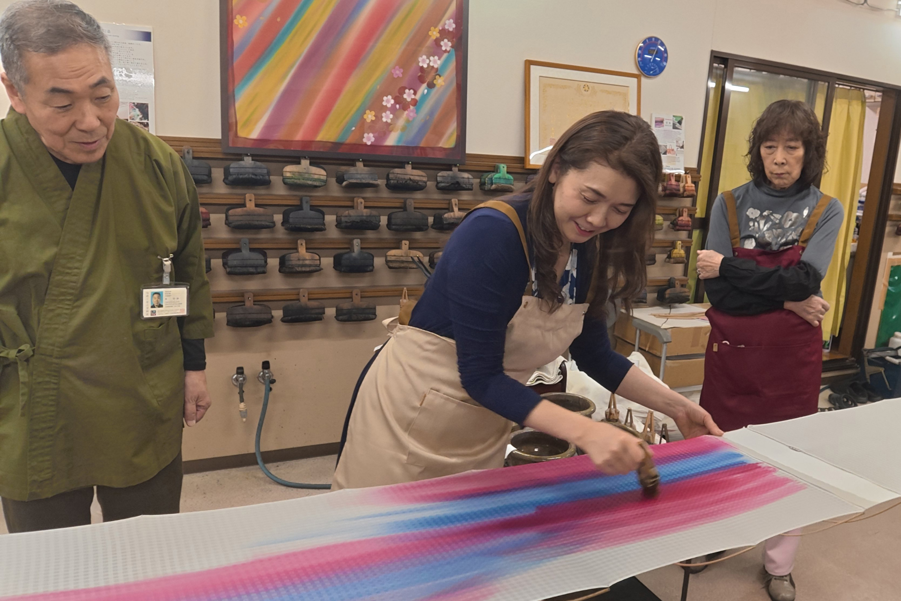 Mibu Yuzen / Hiki-Zome Silk Scarf Dyeing Experience in Kyoto