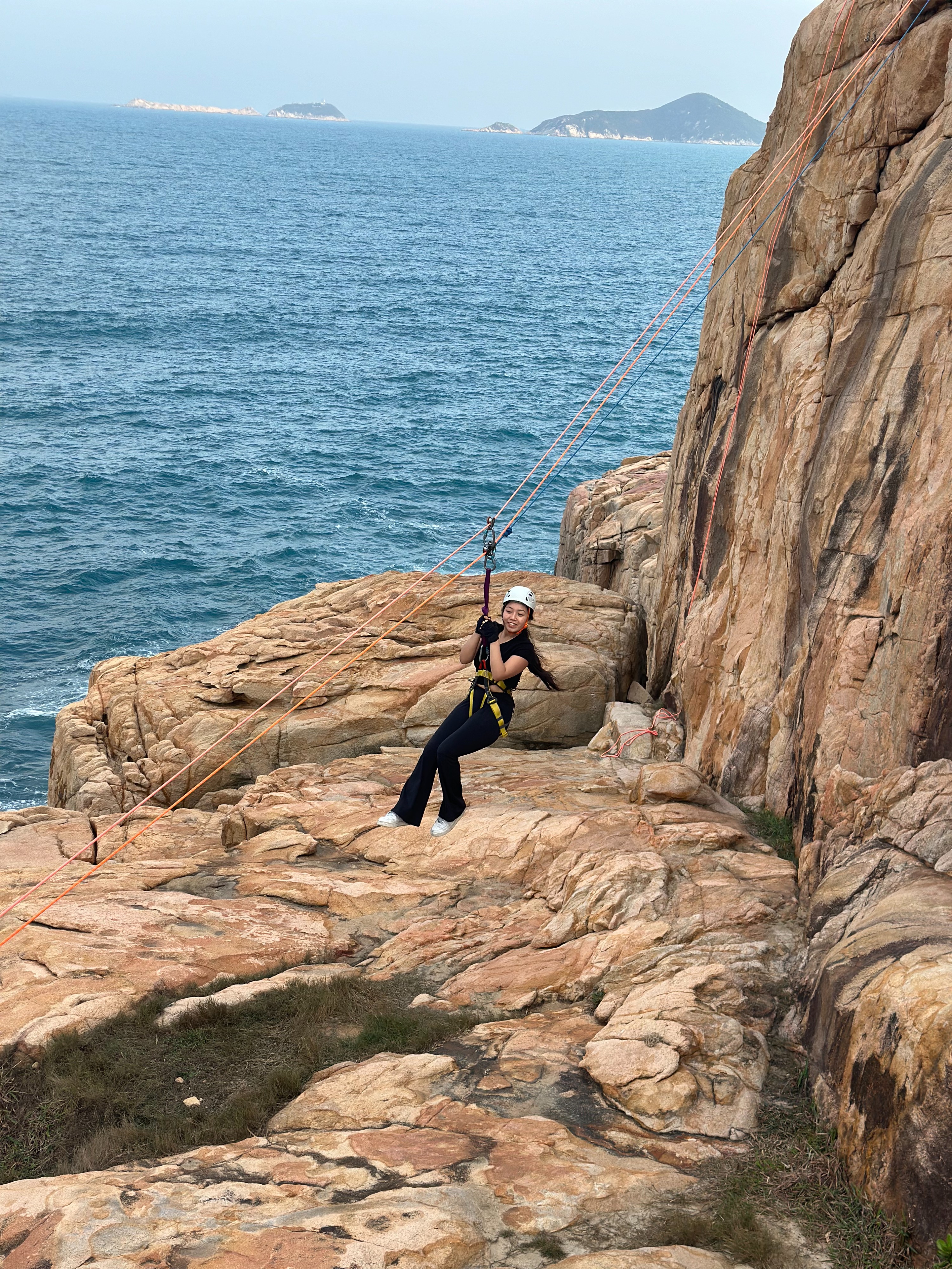 Zip line climbing abseil experience group