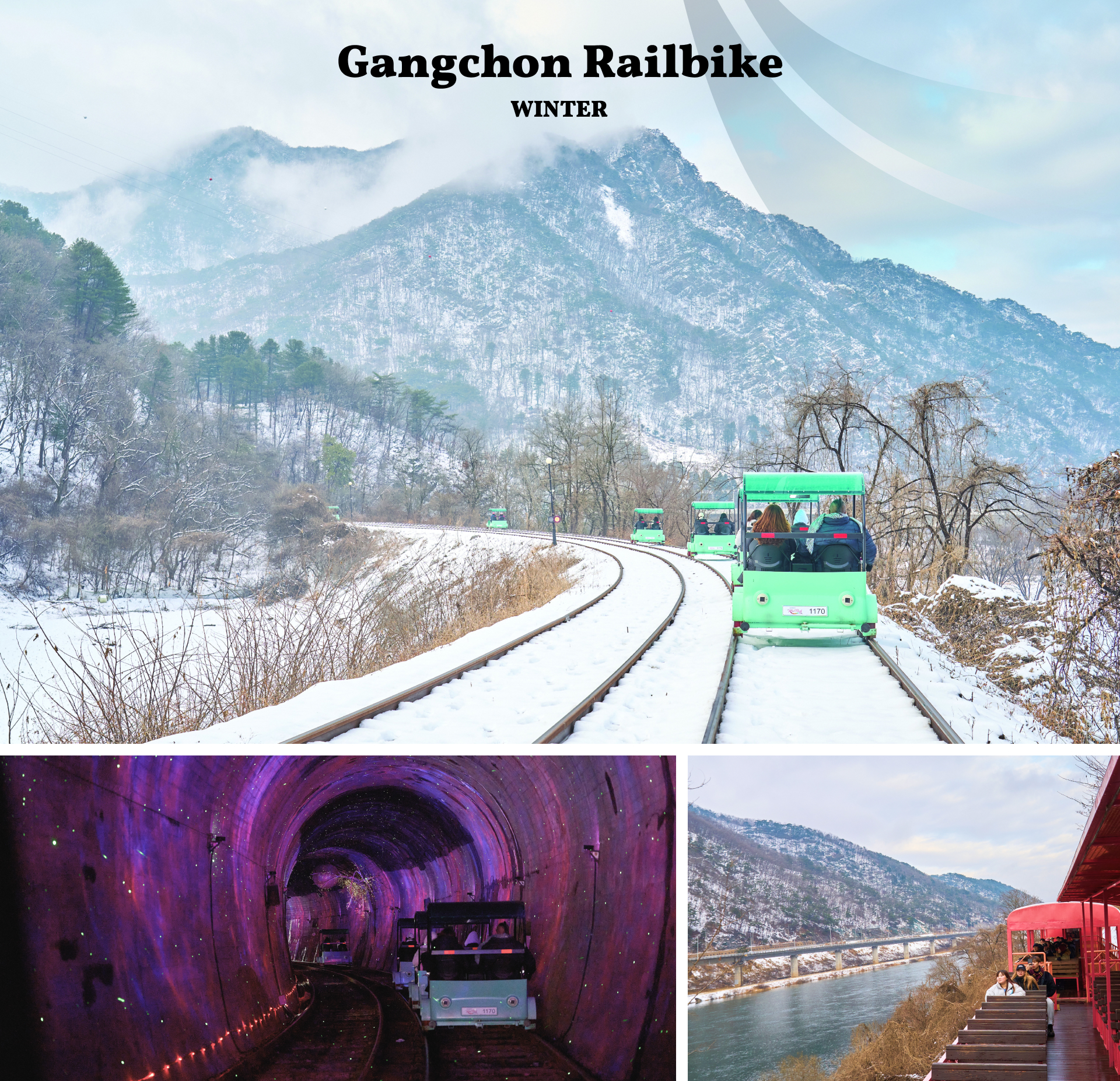 搭乘冬季鐵道自行車，飽覽令人屏息的皚皚雪山，與摯愛親友一同創造難忘回憶，享受這趟簡單又美好的旅程。