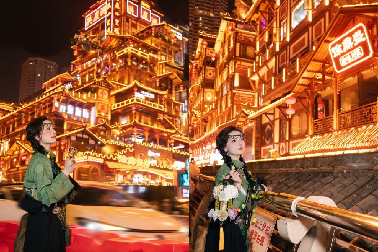 重慶火鍋盛宴戲劇文化私家團1日遊（長江索道+輕軌穿樓+漫步洪崖洞+磁器口+1941戲劇院+重慶必吃1941火鍋+可自費體驗特色服裝旅拍）