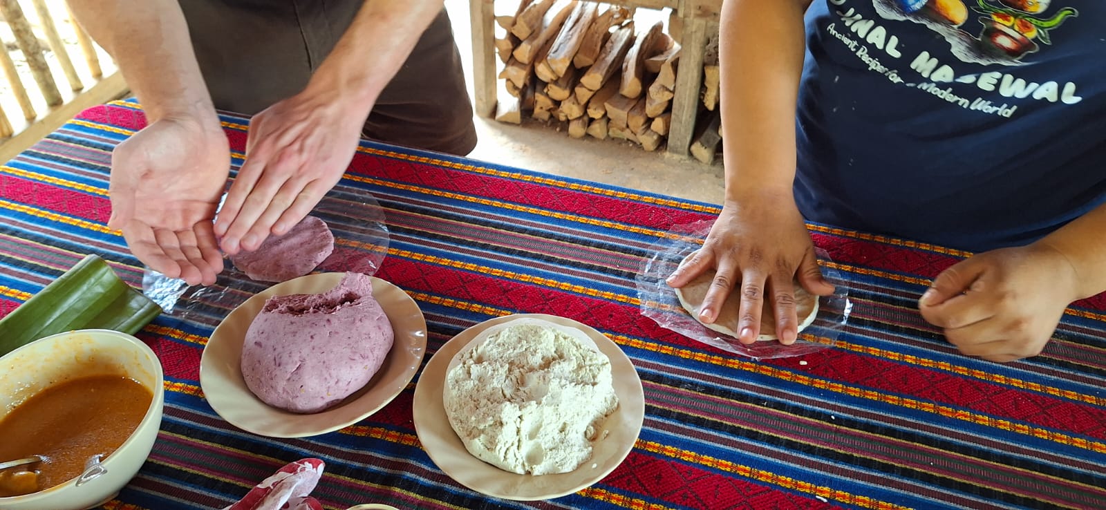 Food and calligraphy experience with a Mayan Family