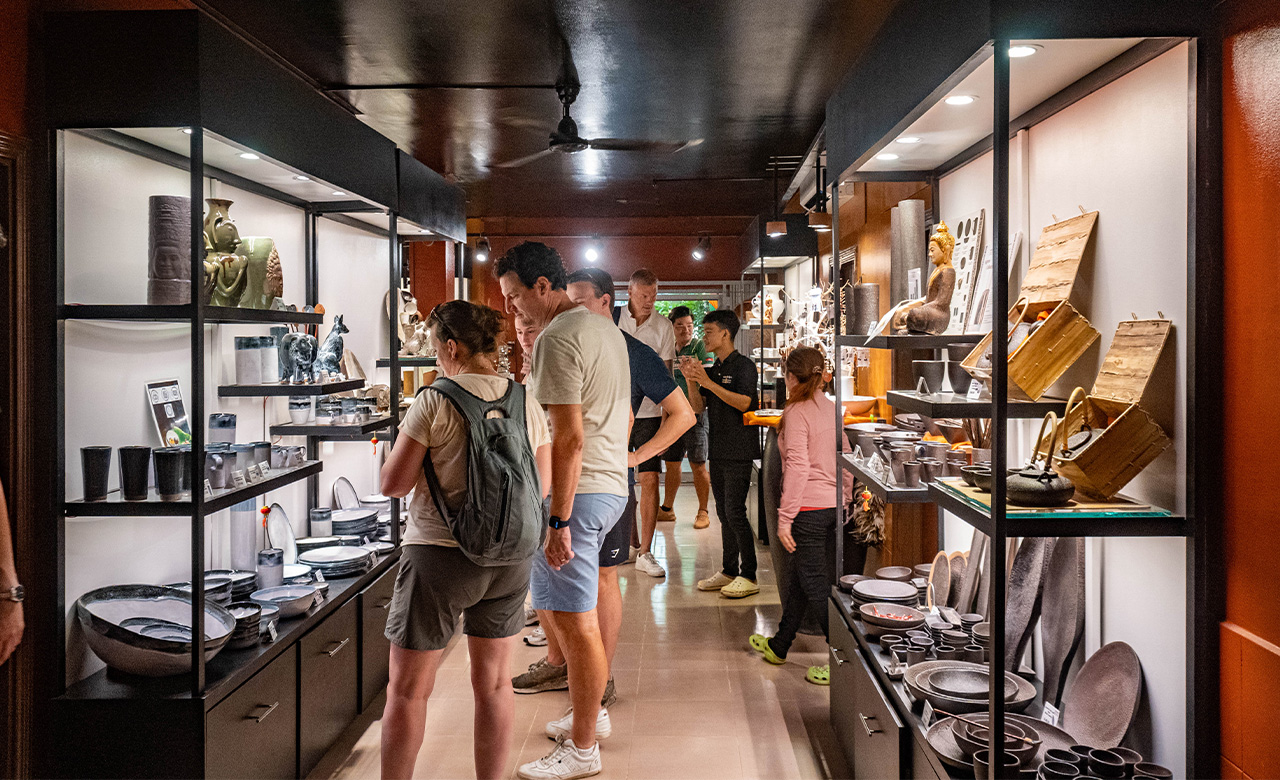 You will have the opportunity to learn how to use a pottery wheel and Khmer carving tools to create Cambodian ceramics.