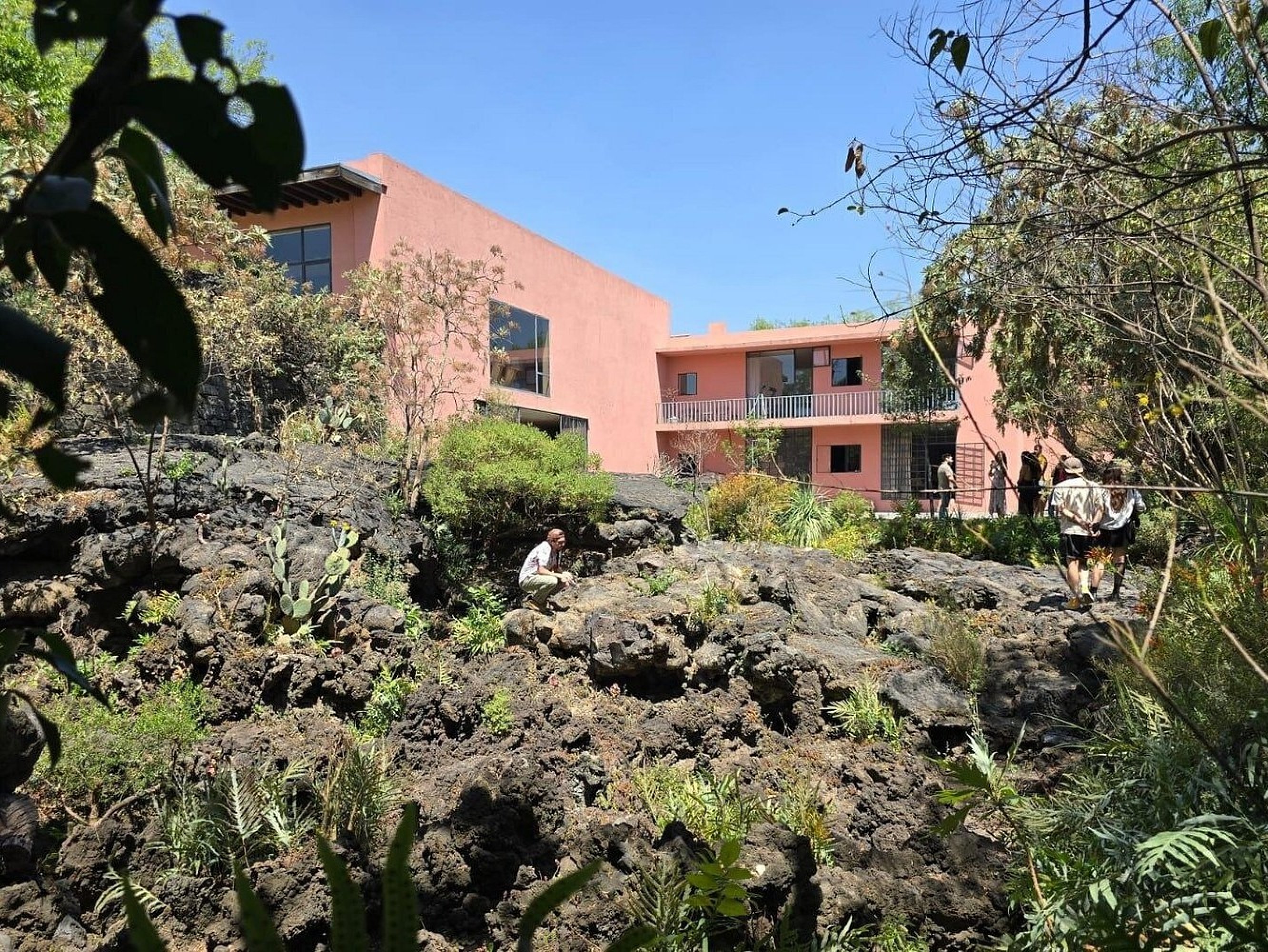 Lava rock emerges humbly through carpets, honoring the site’s geological roots