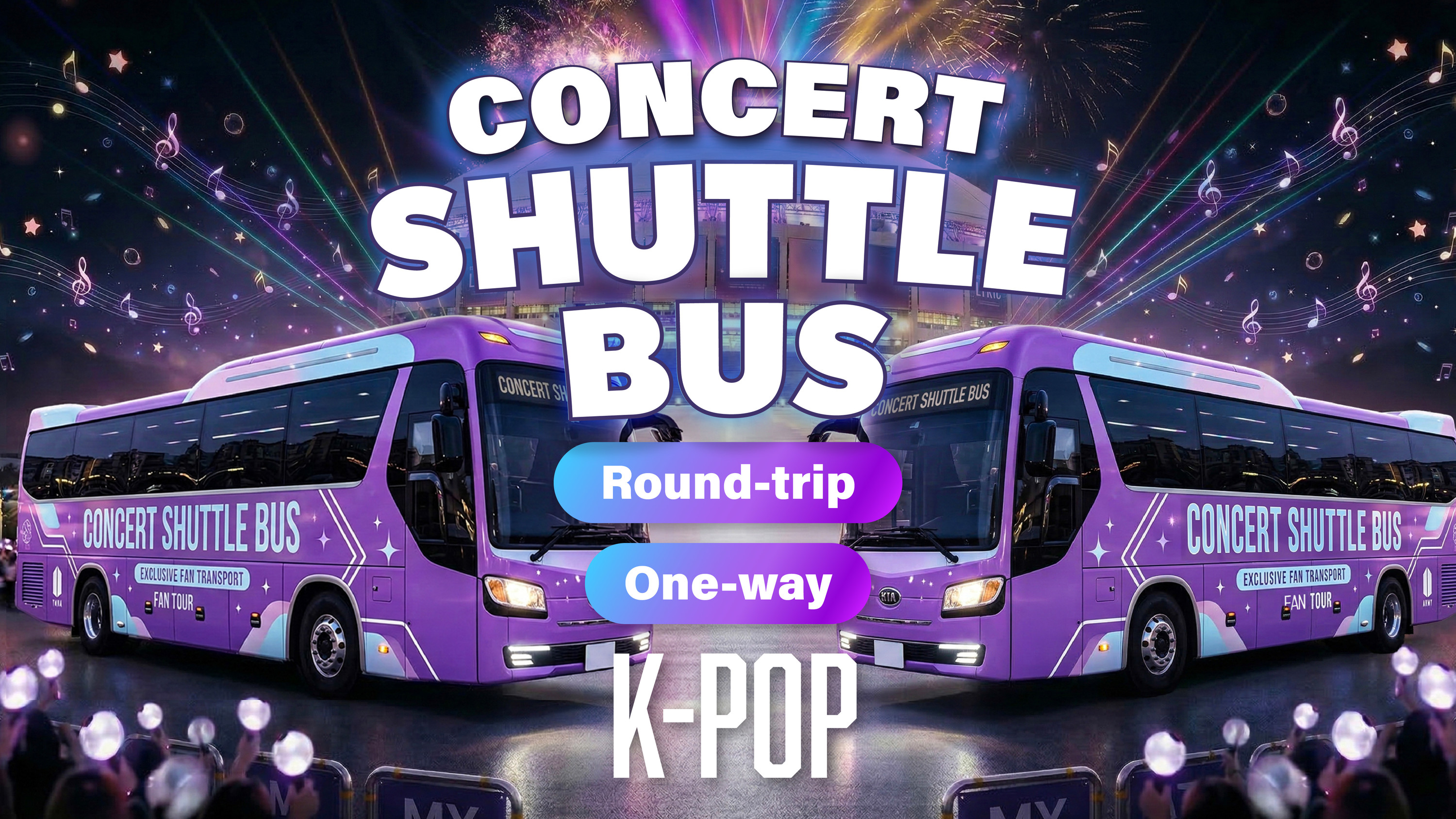 [Busan - Asiad Main Stadium] Concert Shuttle with Luggage Care (One-Way/Round-Trip)