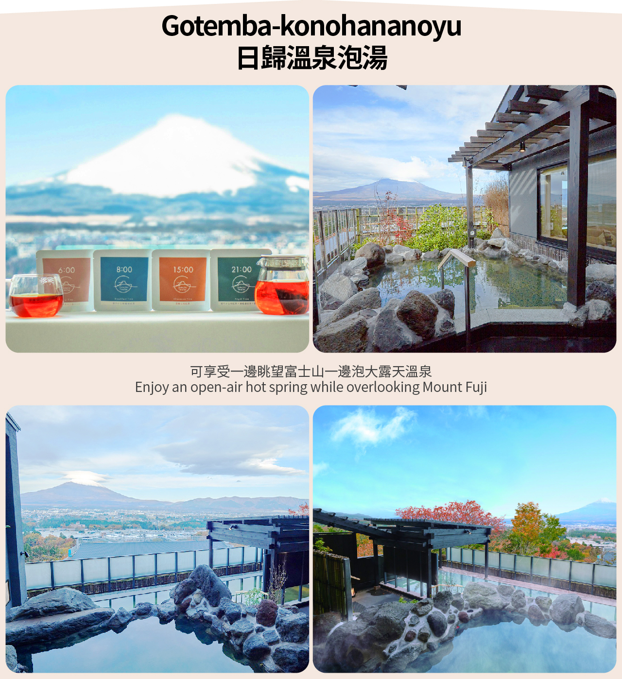 【富士山遊覽&奧特萊斯購物/溫泉之旅】富士山五合目/新倉山公園&忍野八海&御殿場奧特萊斯/溫泉一日遊（含午餐選項 東京出發）