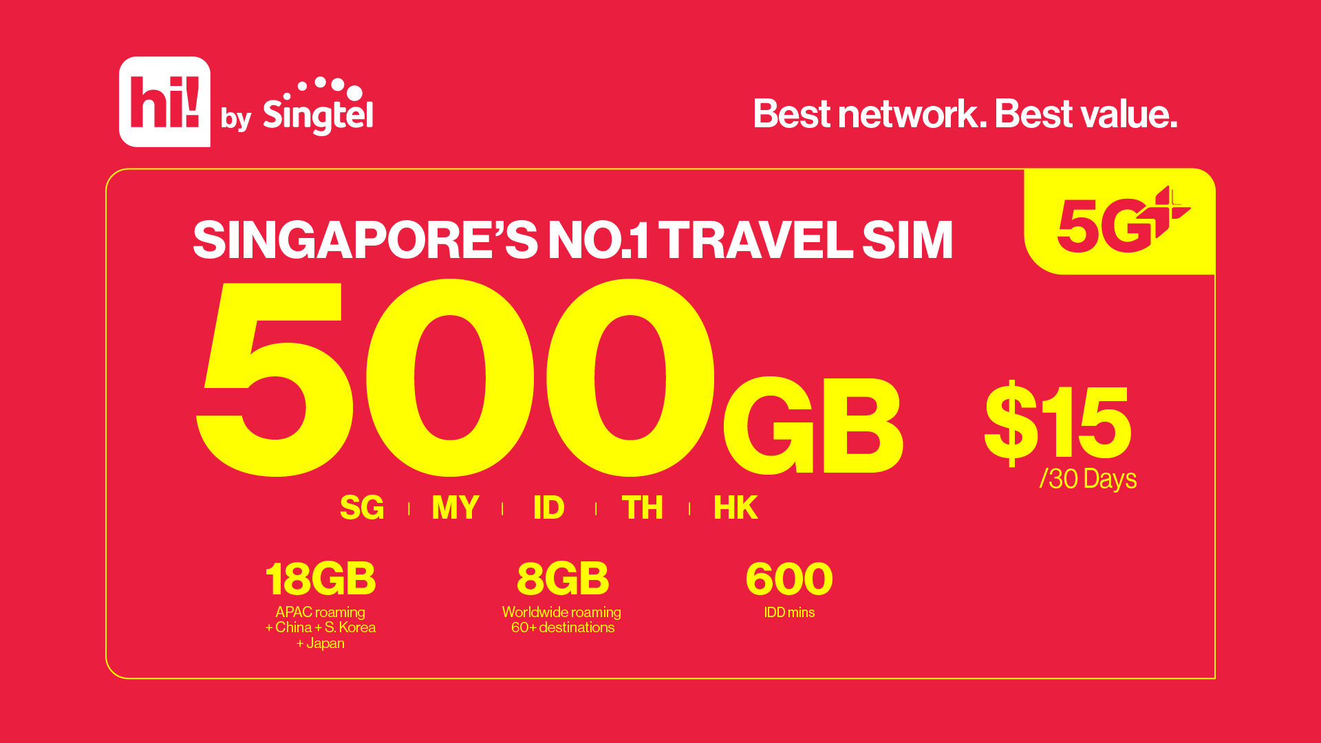 Singtel 5G Singapore SIM Card (SG Airport & City Pick Up)