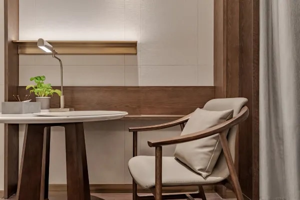 Hotel room interior environment display map